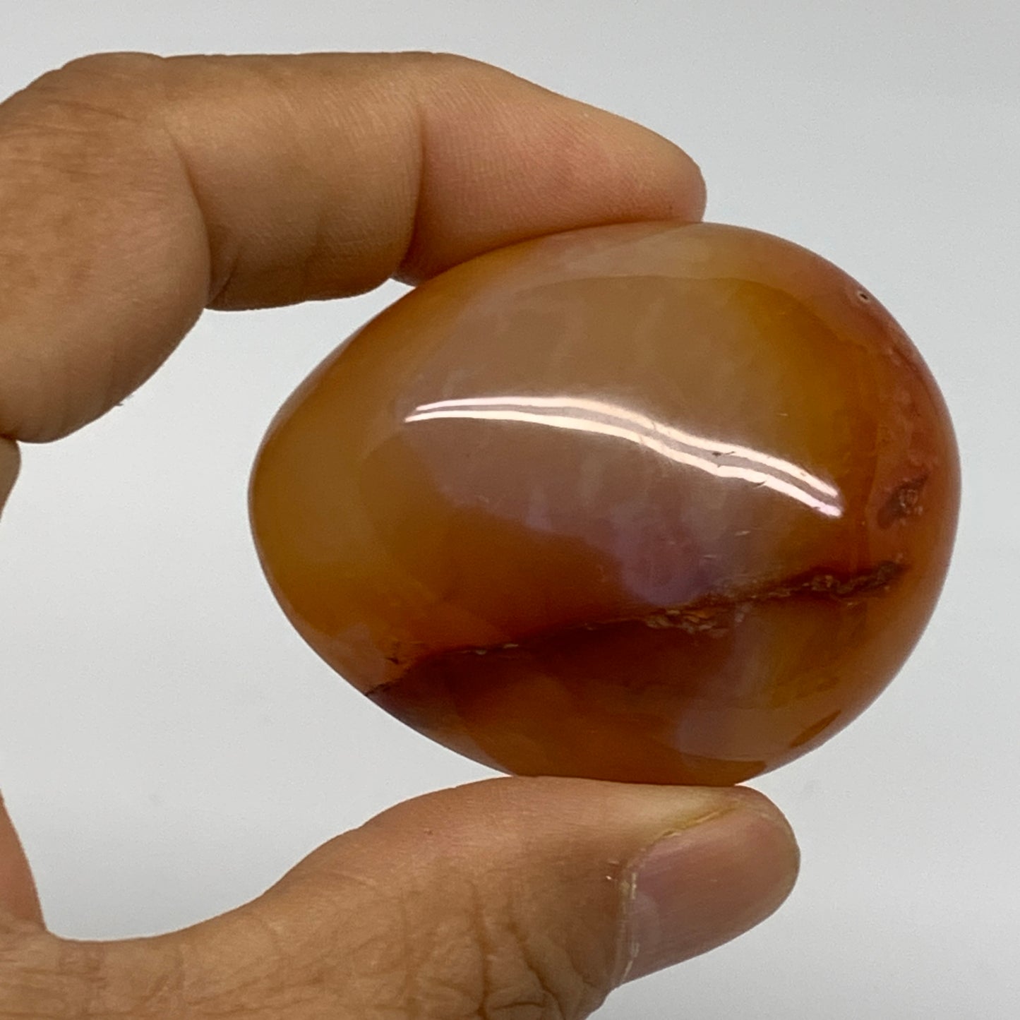 216g, 1.9"-2", 3pcs, Red Carnelian Palm-Stone Gem Crystal Polished, B37625