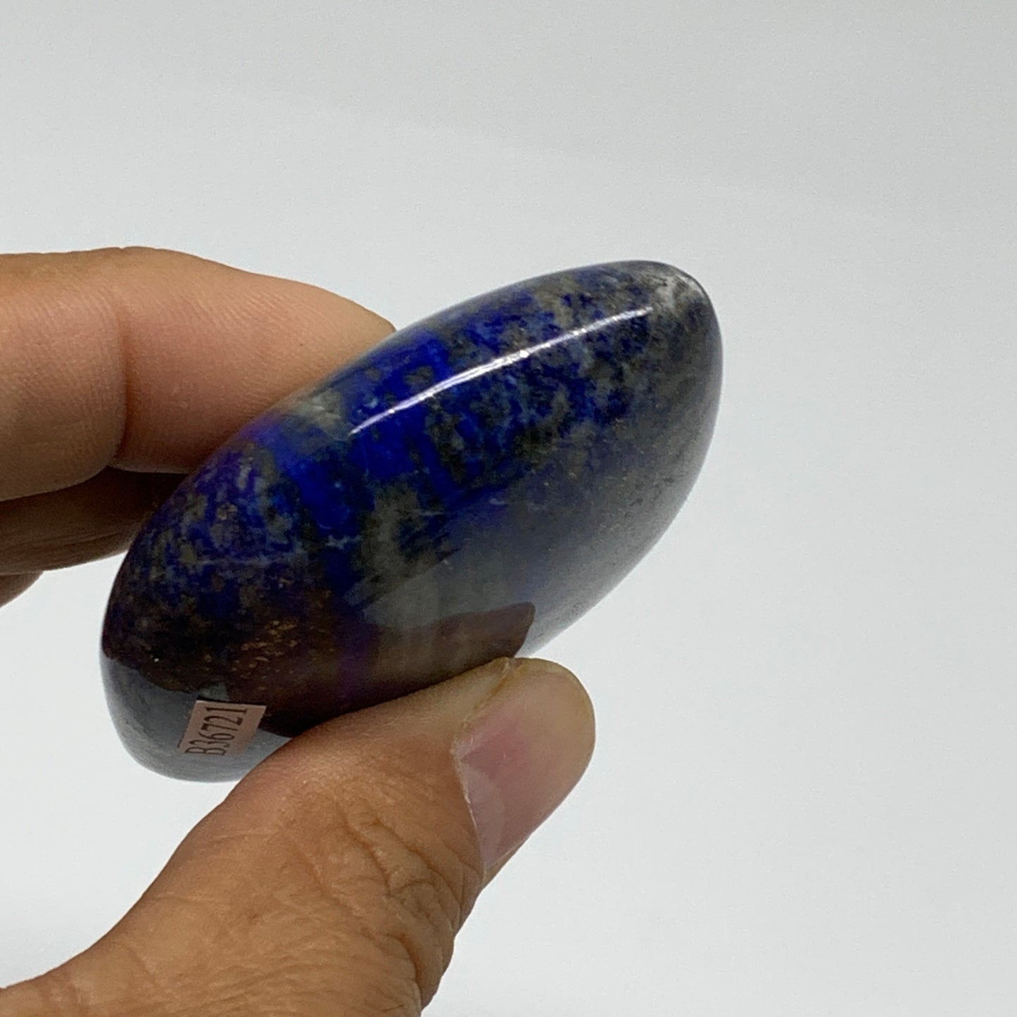 114.3g, 2.5"x1.9"x0.8", Natural Lapis Lazuli Palm Stone @Afghanistan, B36721