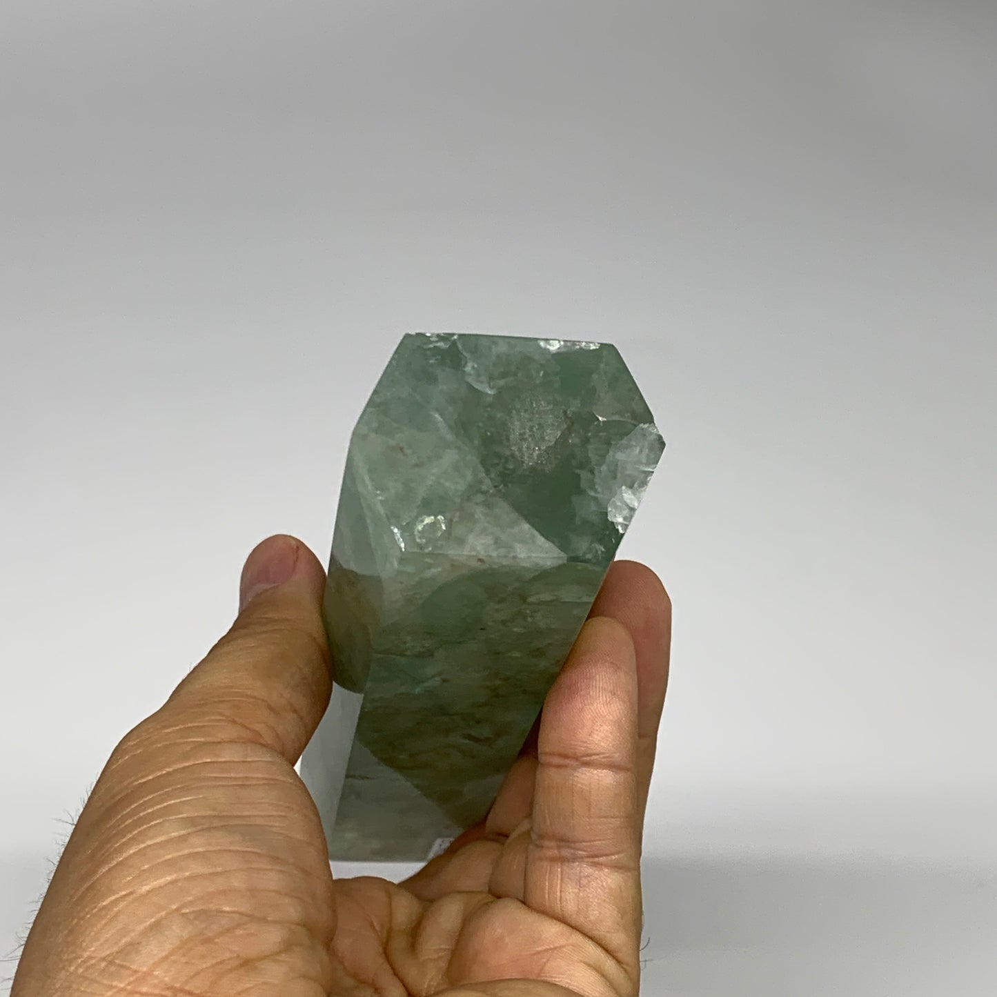 1.02 lbs,  6.3"x1.5"x1.2" Natural Fluorite Tower Obelisk Point Crystal, B29681