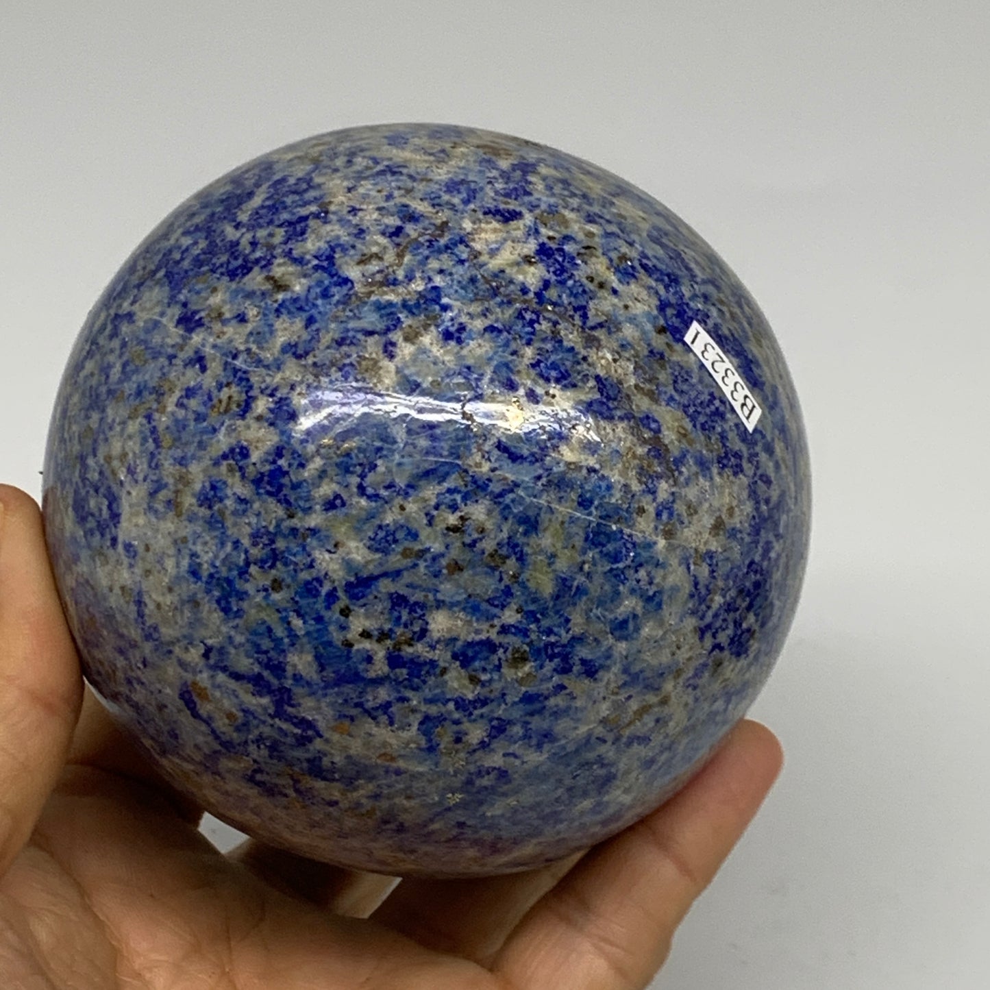 2.76 lbs, 3.7" (93mm), Lapis Lazuli Sphere Ball Gemstone @Afghanistan, B33231
