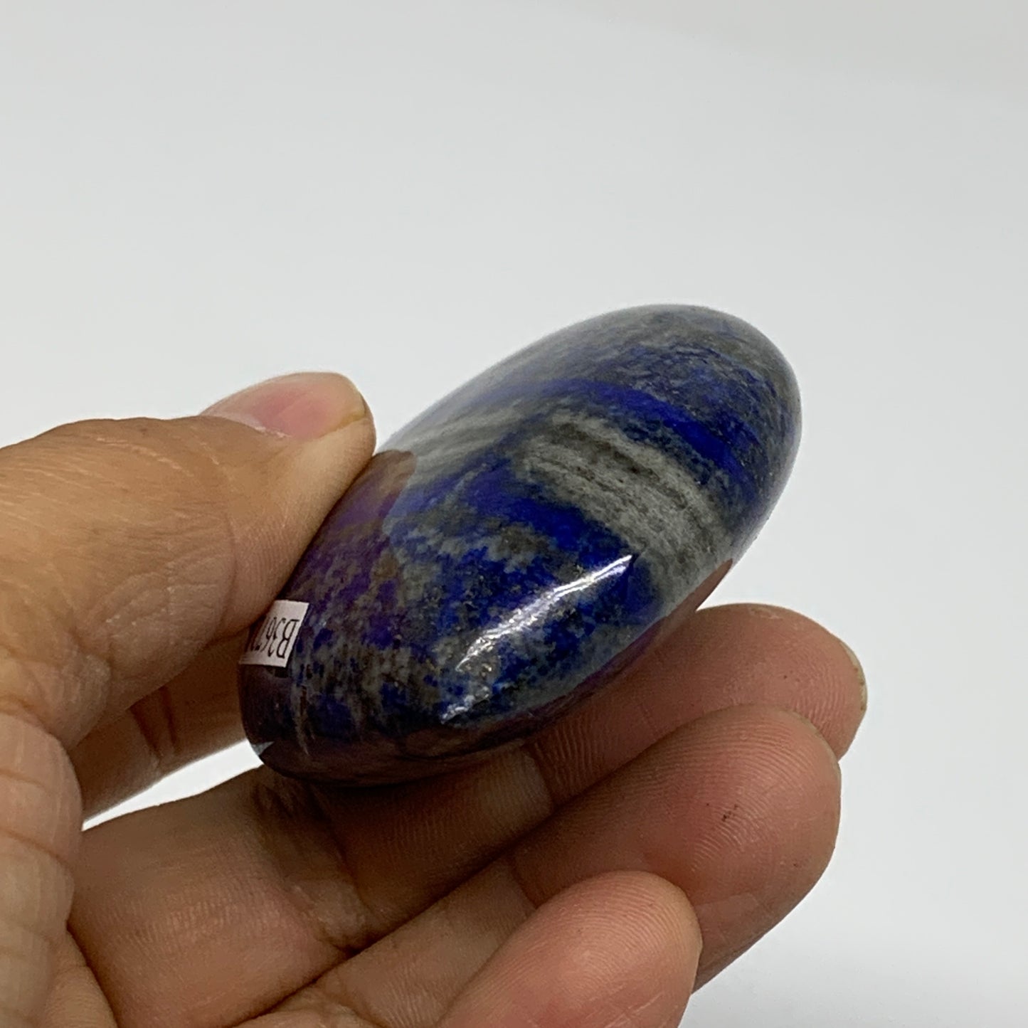 114.3g, 2.5"x1.9"x0.8", Natural Lapis Lazuli Palm Stone @Afghanistan, B36721