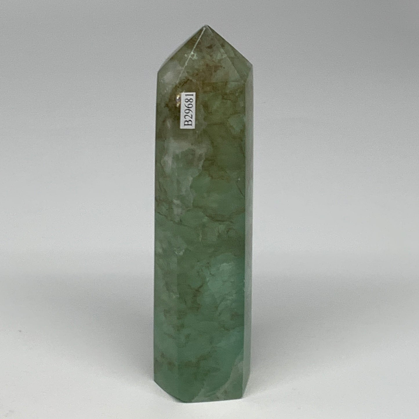 1.02 lbs,  6.3"x1.5"x1.2" Natural Fluorite Tower Obelisk Point Crystal, B29681
