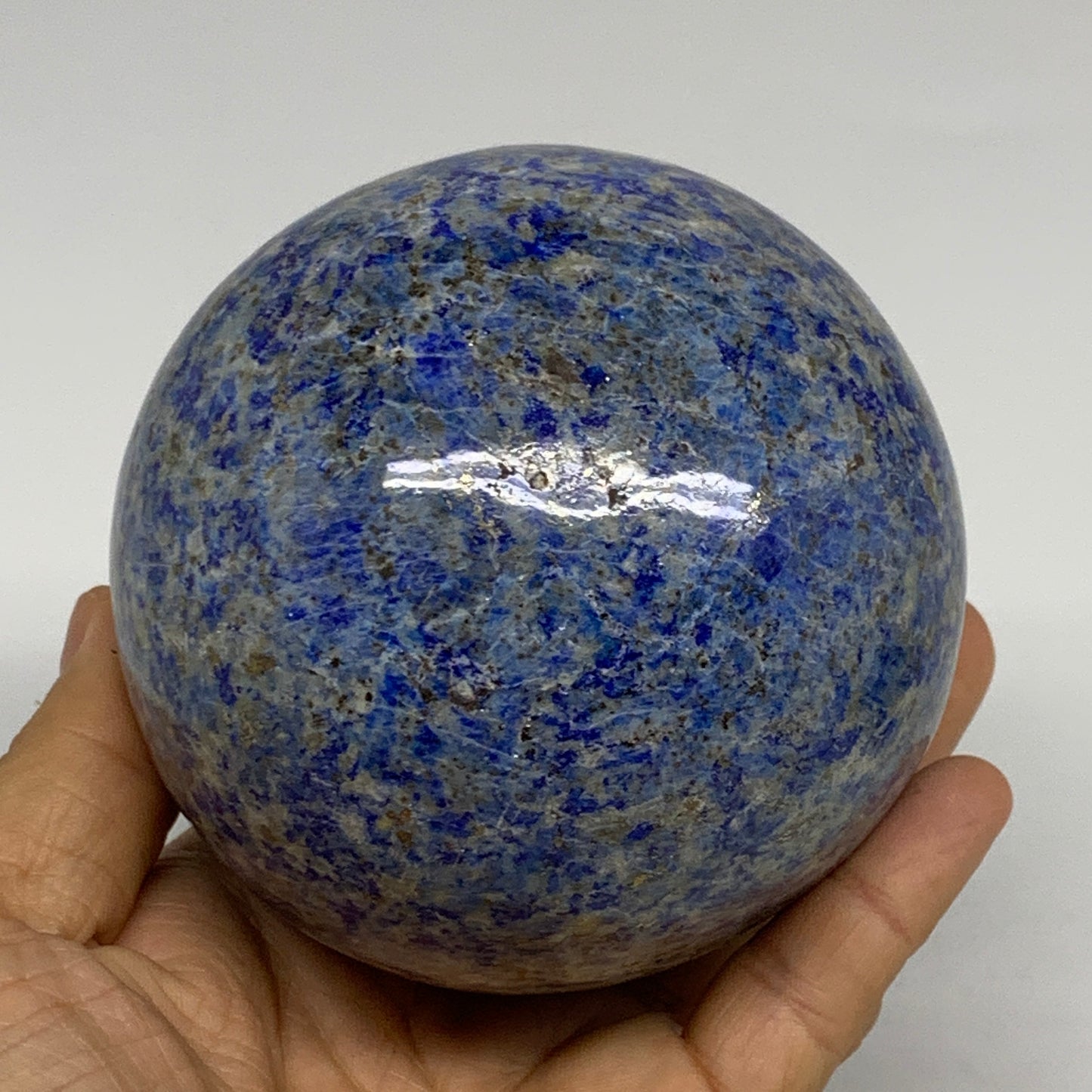 2.76 lbs, 3.7" (93mm), Lapis Lazuli Sphere Ball Gemstone @Afghanistan, B33231