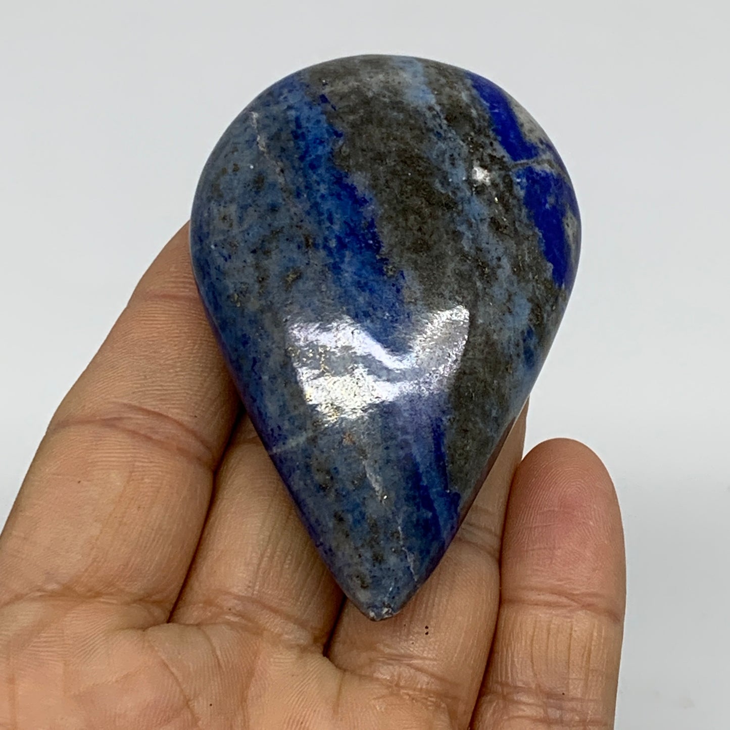103.8g, 2.8"x1.8"x0.9", Natural Lapis Lazuli Palm Stone @Afghanistan, B36722