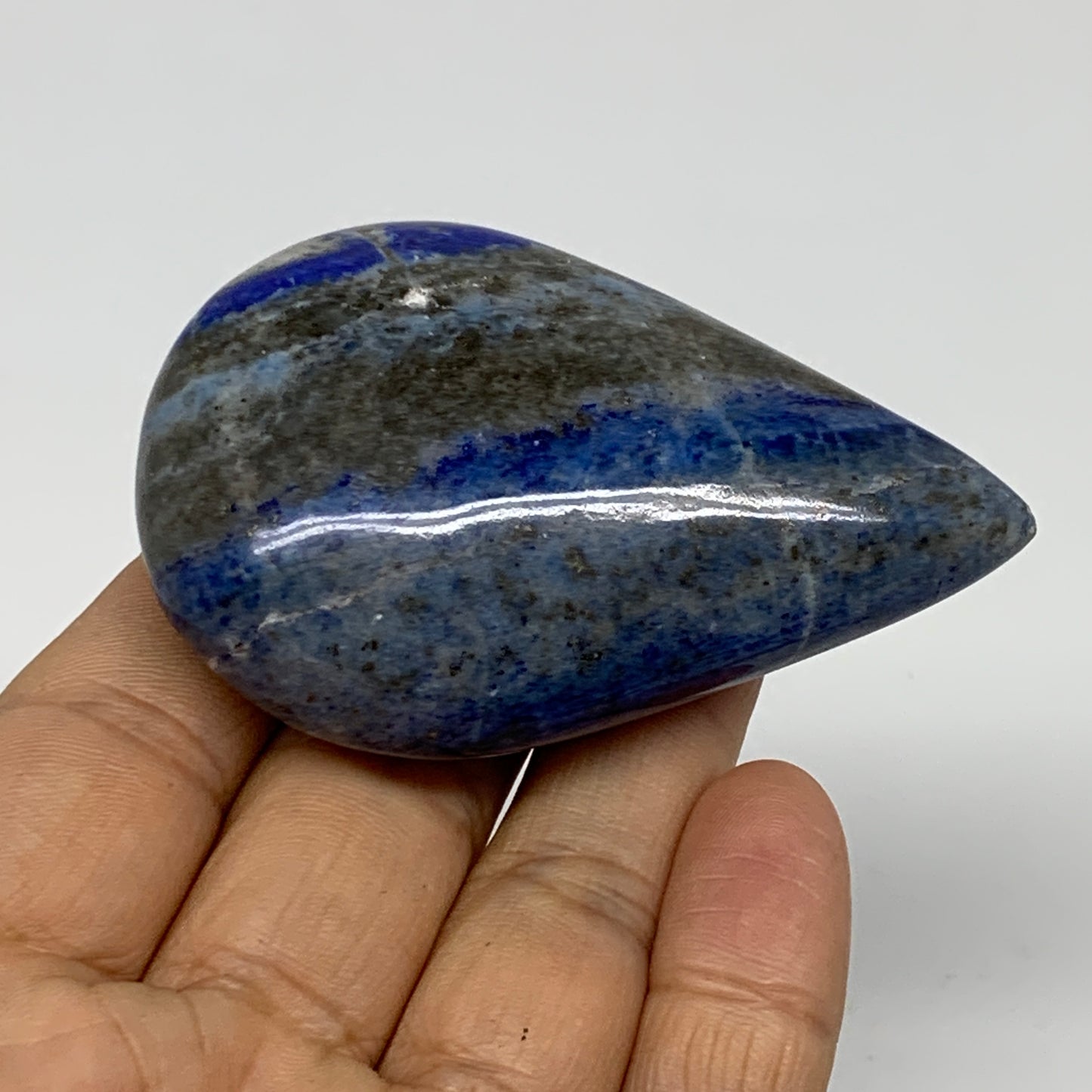 103.8g, 2.8"x1.8"x0.9", Natural Lapis Lazuli Palm Stone @Afghanistan, B36722