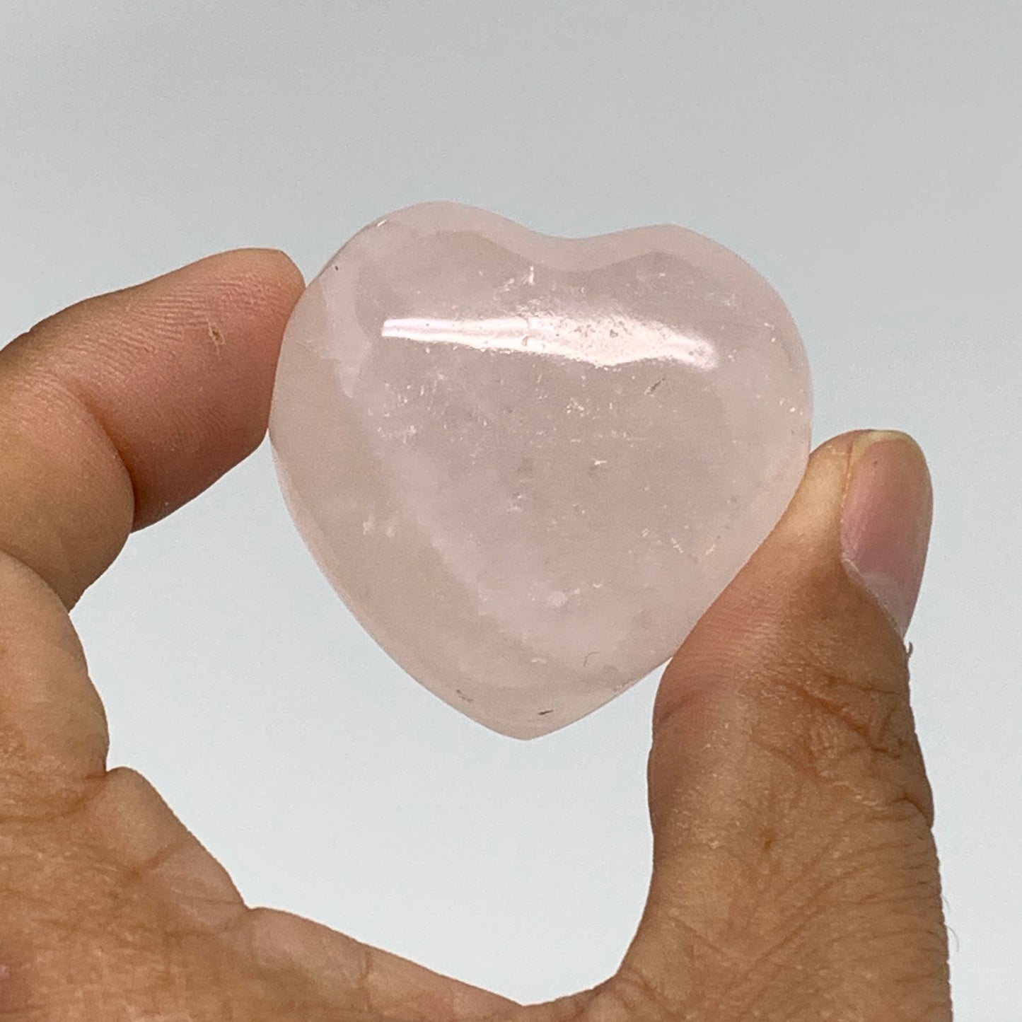 137.5g, 1.5"-1.5", 3pcs,  Rose Quartz Heart Healing Crystal @Madagascar, B34588
