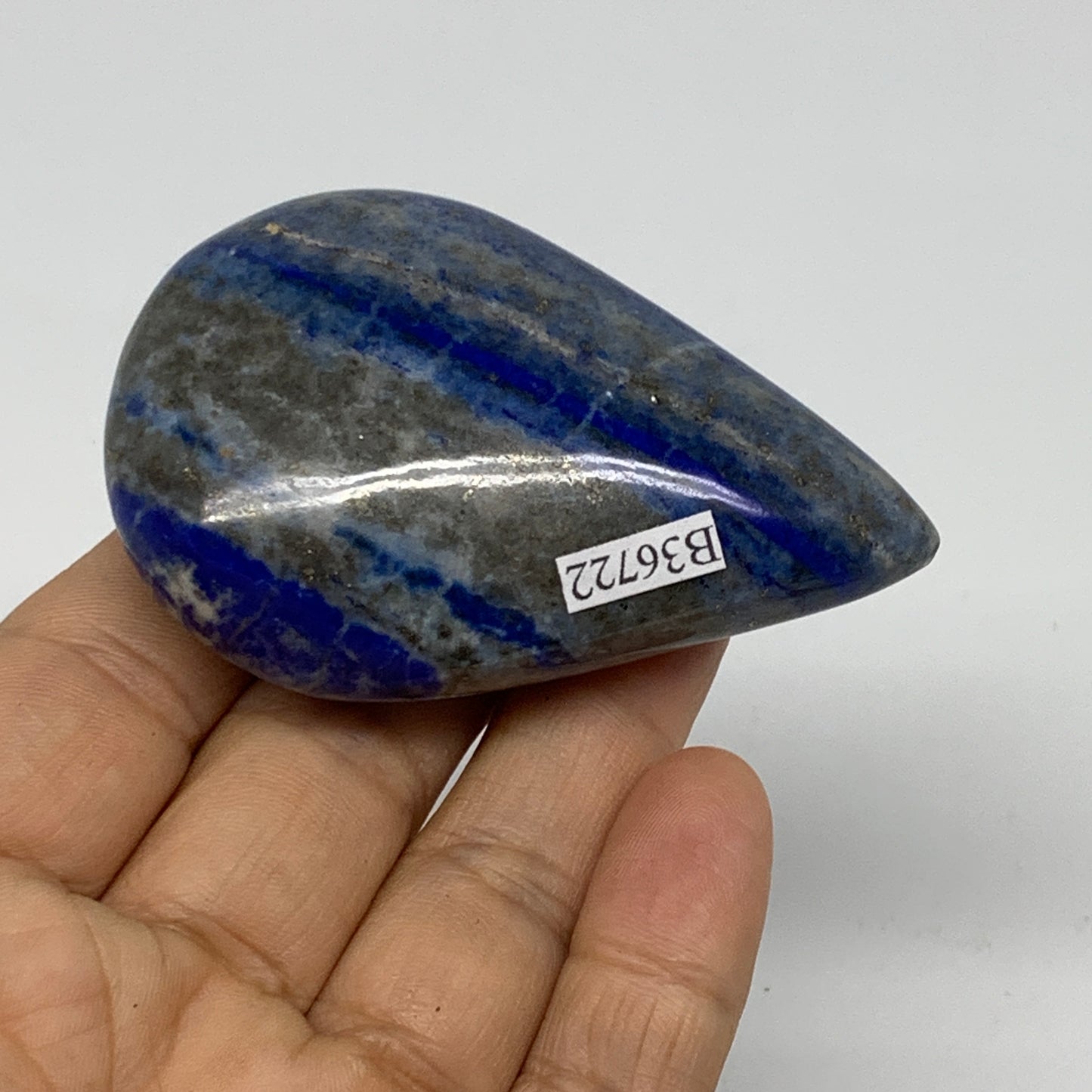 103.8g, 2.8"x1.8"x0.9", Natural Lapis Lazuli Palm Stone @Afghanistan, B36722