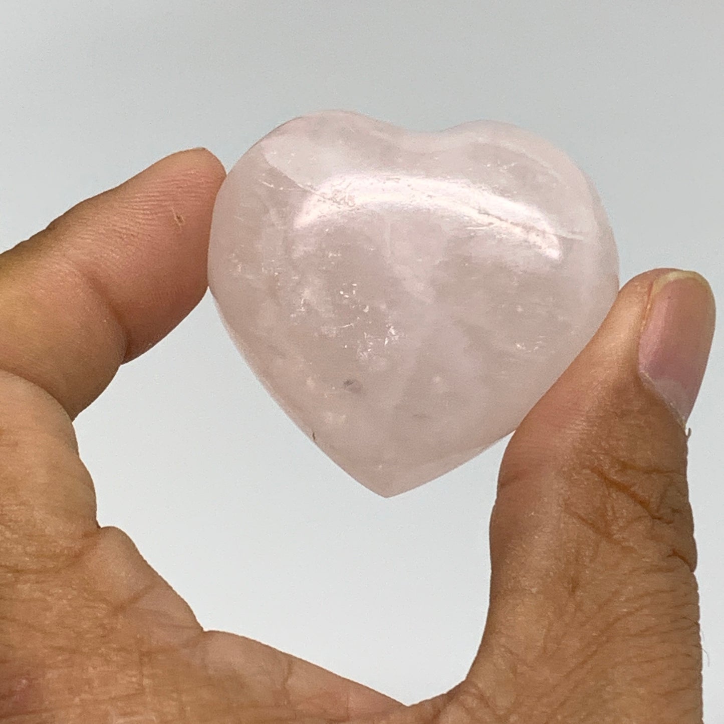 137.5g, 1.5"-1.5", 3pcs,  Rose Quartz Heart Healing Crystal @Madagascar, B34588