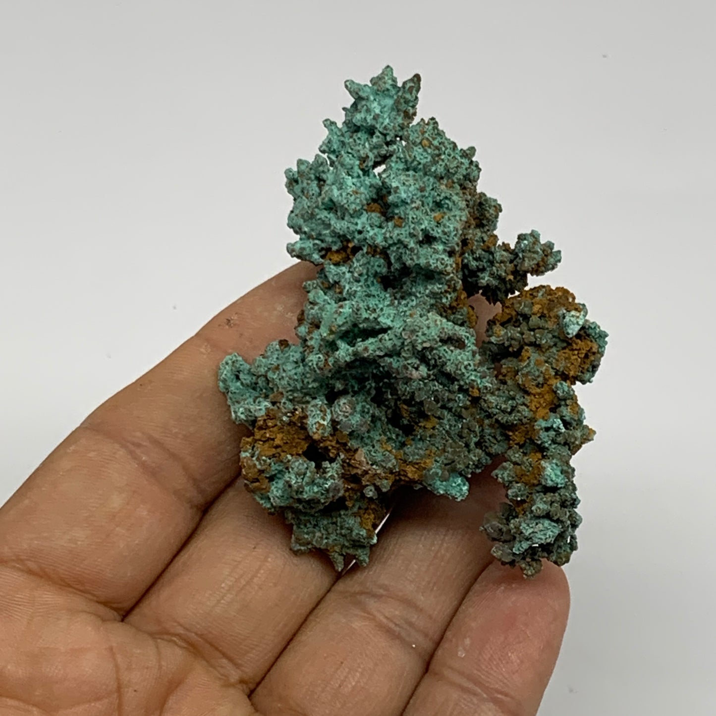 80g, 2.5"x1.8"x1.6", Malachite on Native Copper Mineral Specimens, B33960