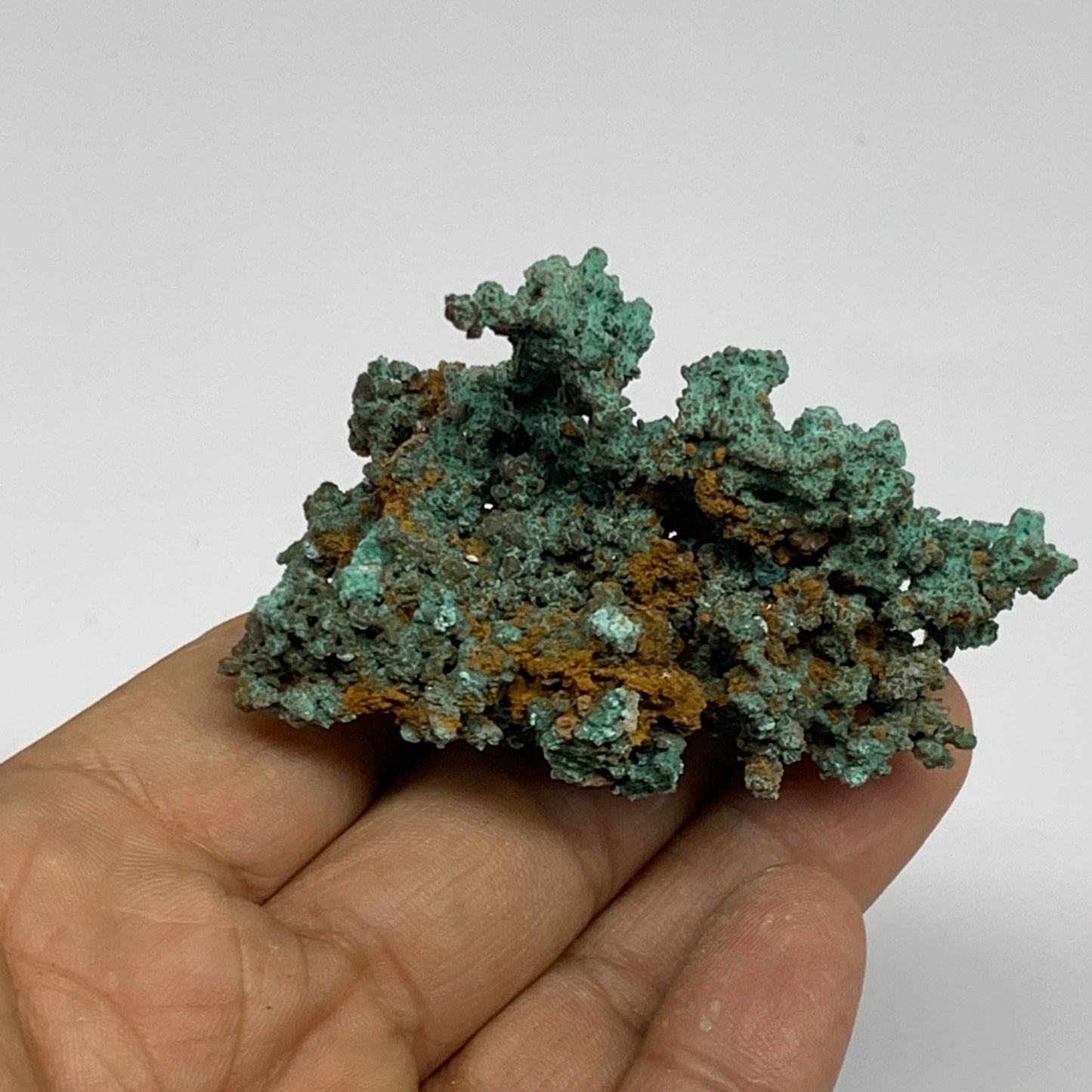 80g, 2.5"x1.8"x1.6", Malachite on Native Copper Mineral Specimens, B33960