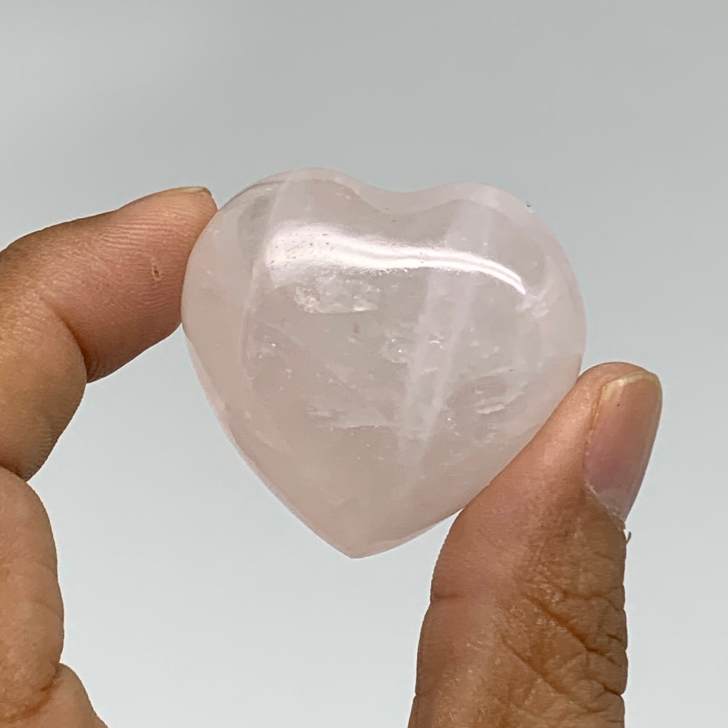 137.5g, 1.5"-1.5", 3pcs,  Rose Quartz Heart Healing Crystal @Madagascar, B34588