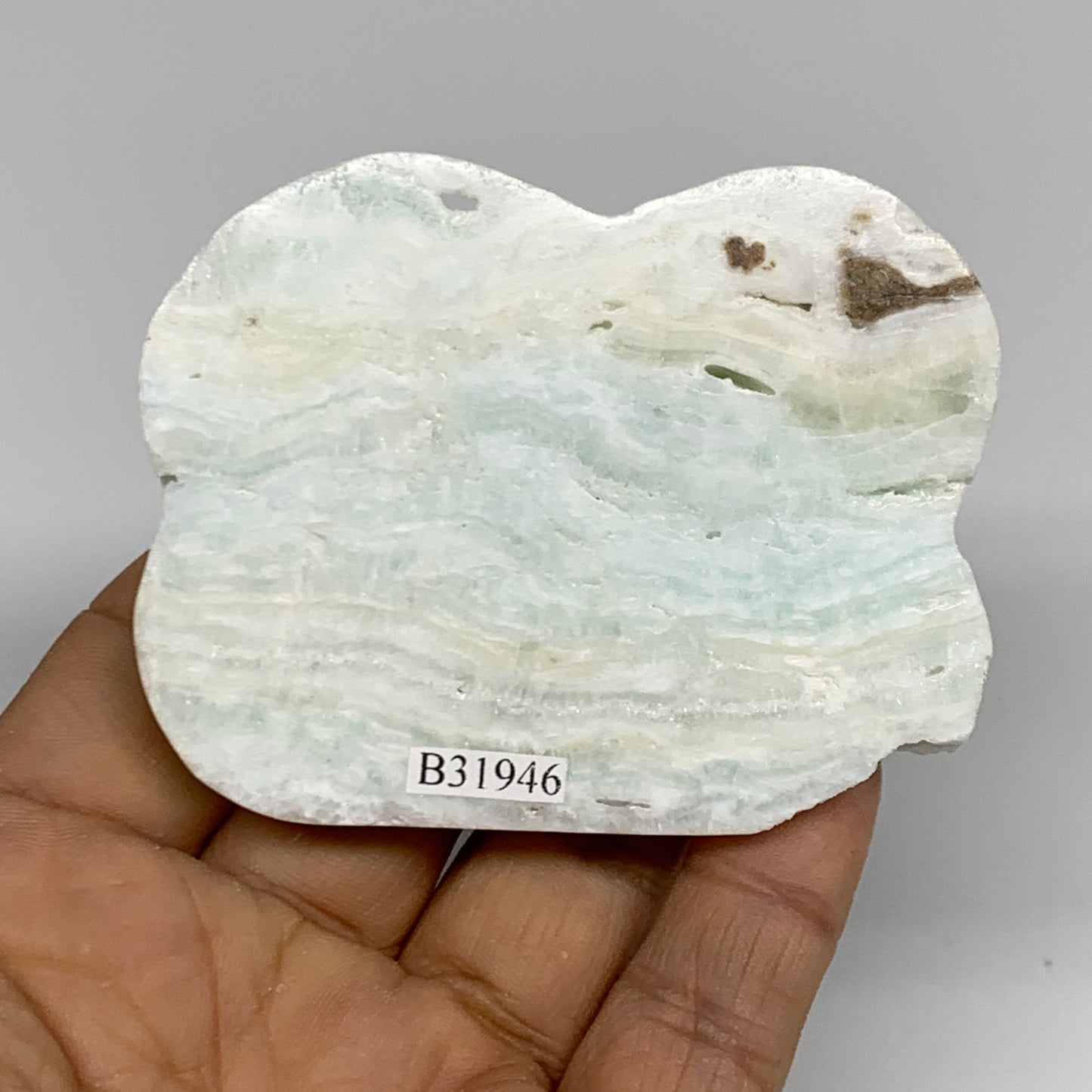 93.7g, 2.8"x2.2"x0.4", Natural Caribbean Calcite Cloud Crystal @Afghanistan, B31