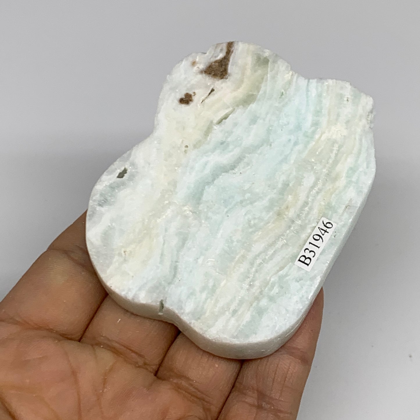 93.7g, 2.8"x2.2"x0.4", Natural Caribbean Calcite Cloud Crystal @Afghanistan, B31
