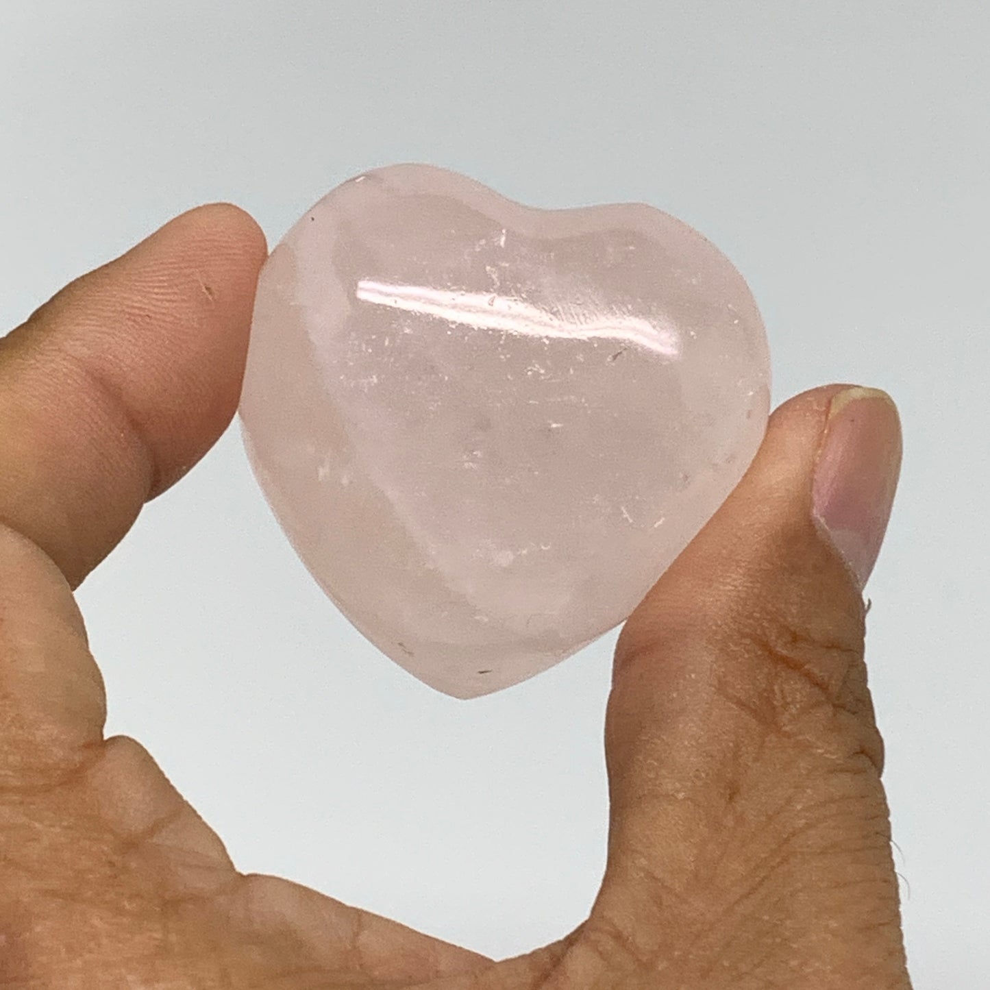 137.5g, 1.5"-1.5", 3pcs,  Rose Quartz Heart Healing Crystal @Madagascar, B34588