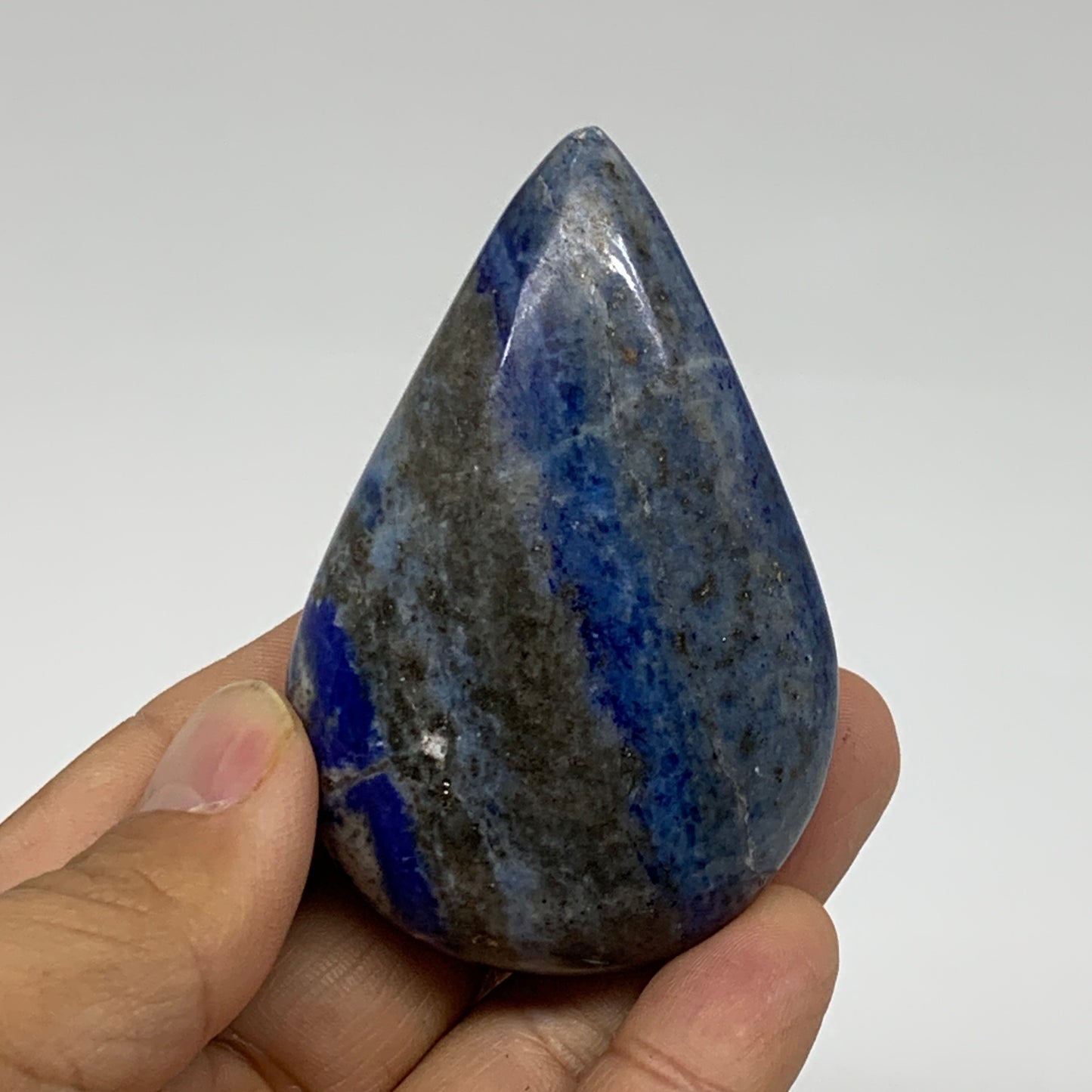 103.8g, 2.8"x1.8"x0.9", Natural Lapis Lazuli Palm Stone @Afghanistan, B36722