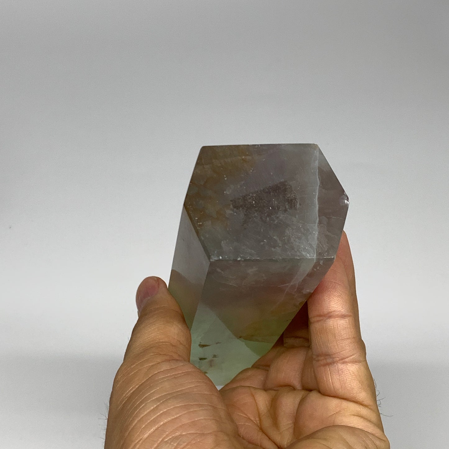 1.39 lbs,  6.3"x1.8"x1.5" Natural Fluorite Tower Obelisk Point Crystal, B29682