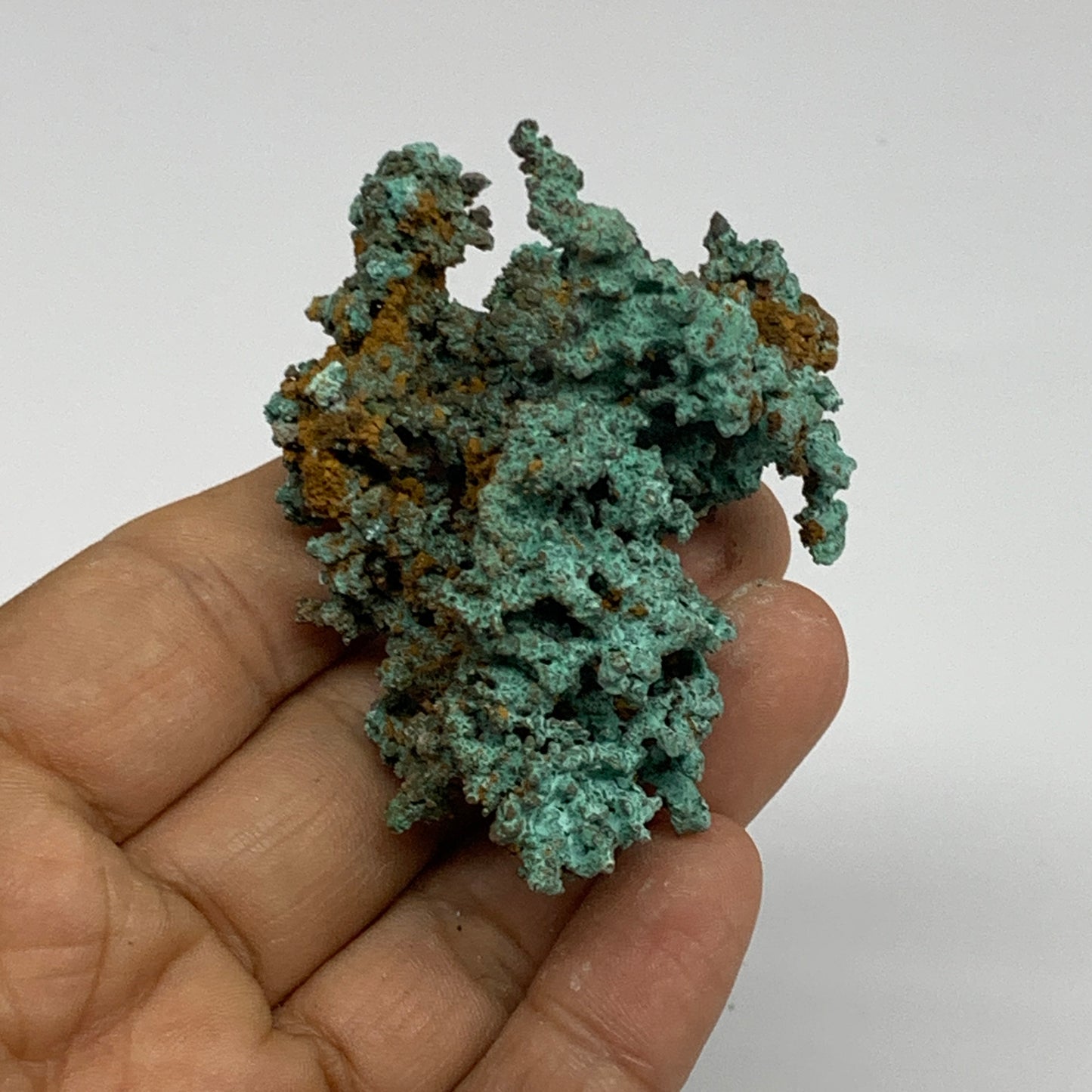 80g, 2.5"x1.8"x1.6", Malachite on Native Copper Mineral Specimens, B33960