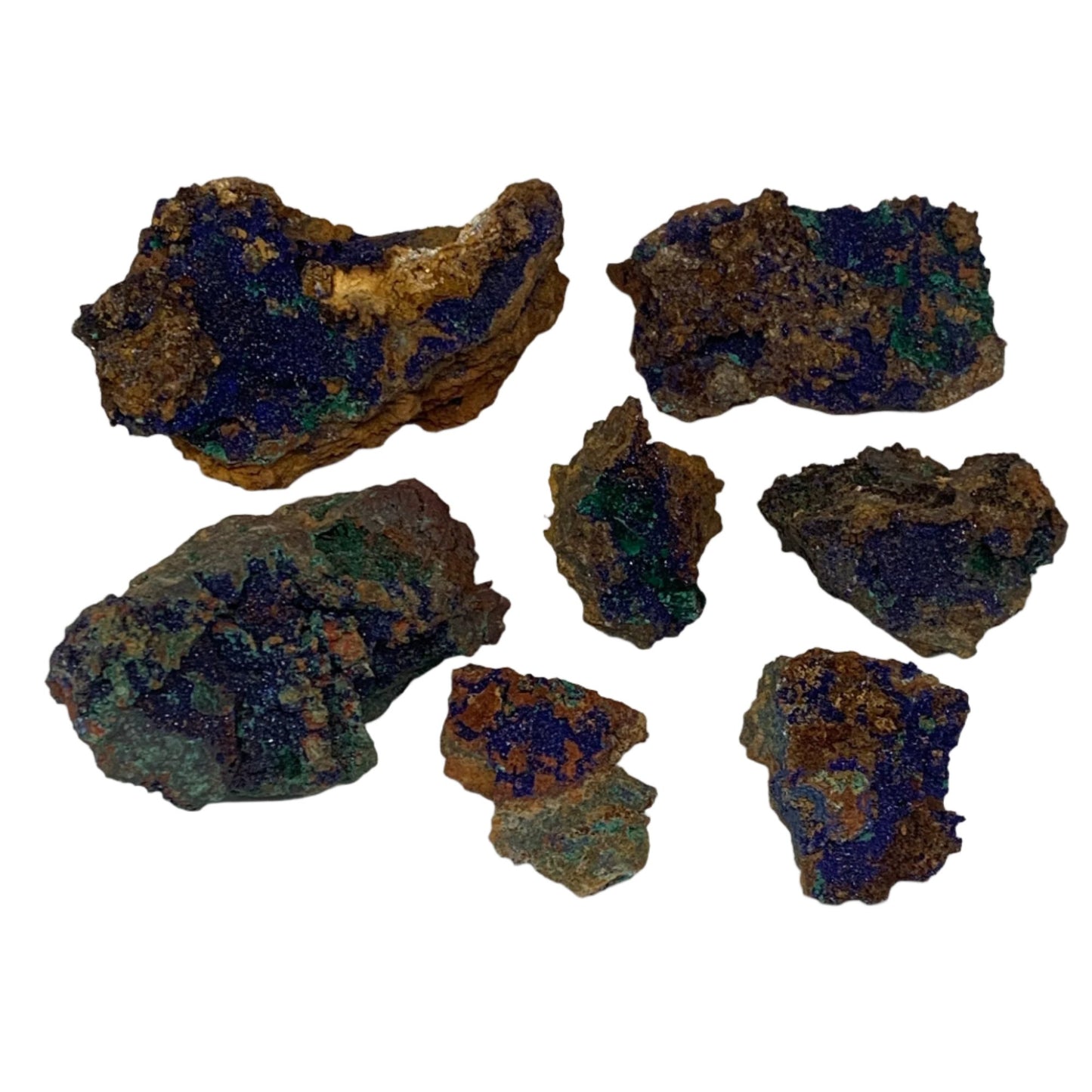 1708g, 1.6"-4.6", 7pcs Lot, Malachite Mineral Specimen from Morocco, B11290