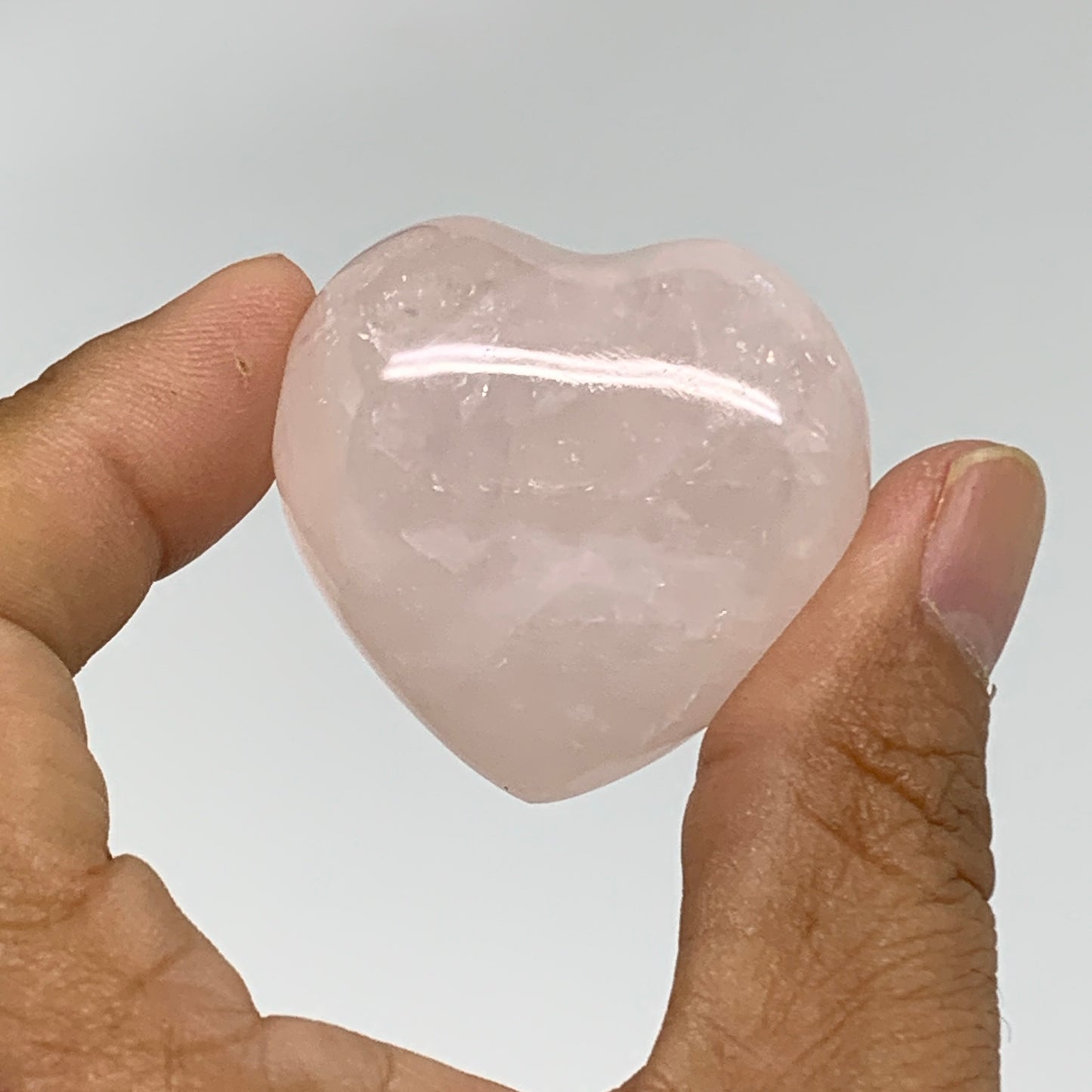 137.5g, 1.5"-1.5", 3pcs,  Rose Quartz Heart Healing Crystal @Madagascar, B34588
