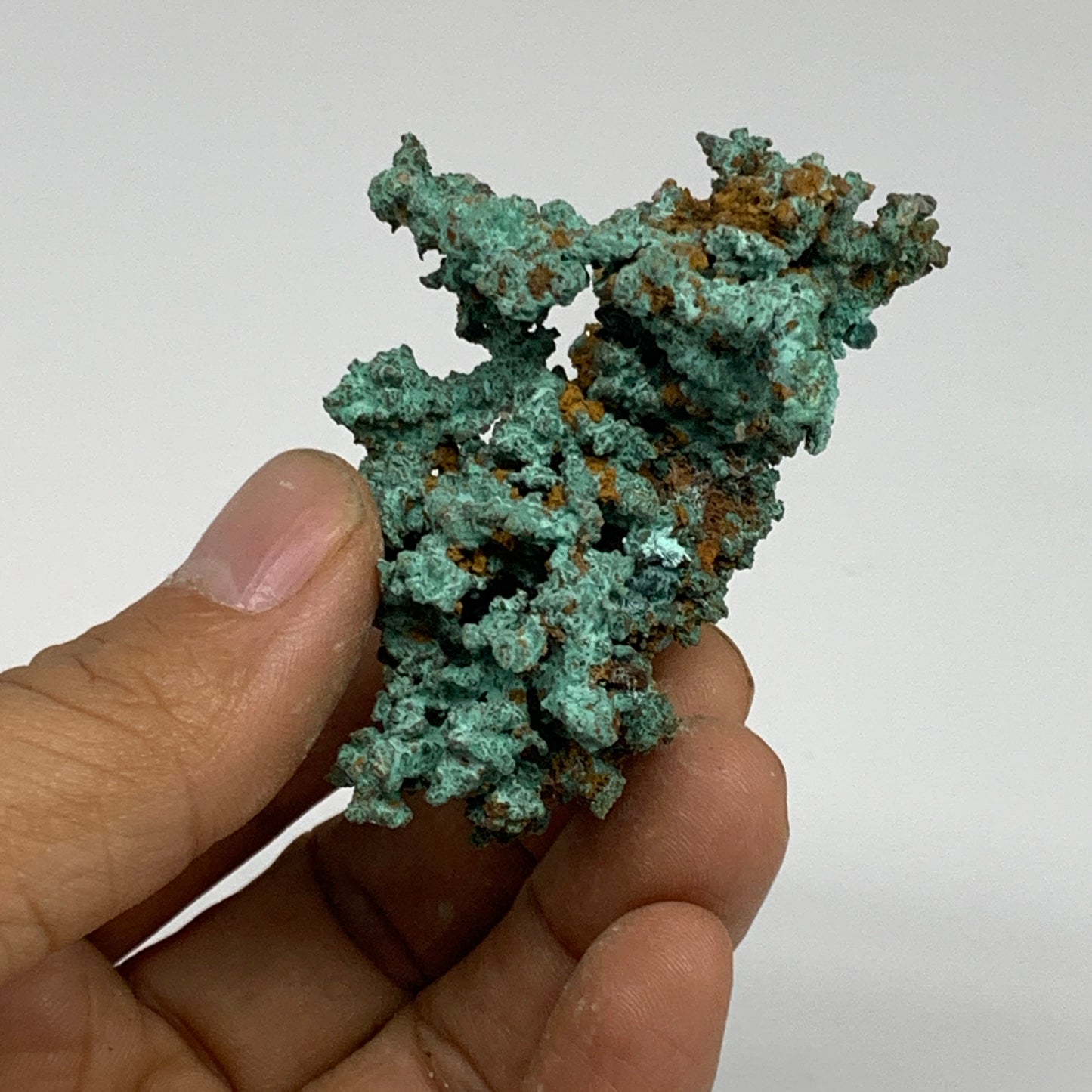 80g, 2.5"x1.8"x1.6", Malachite on Native Copper Mineral Specimens, B33960