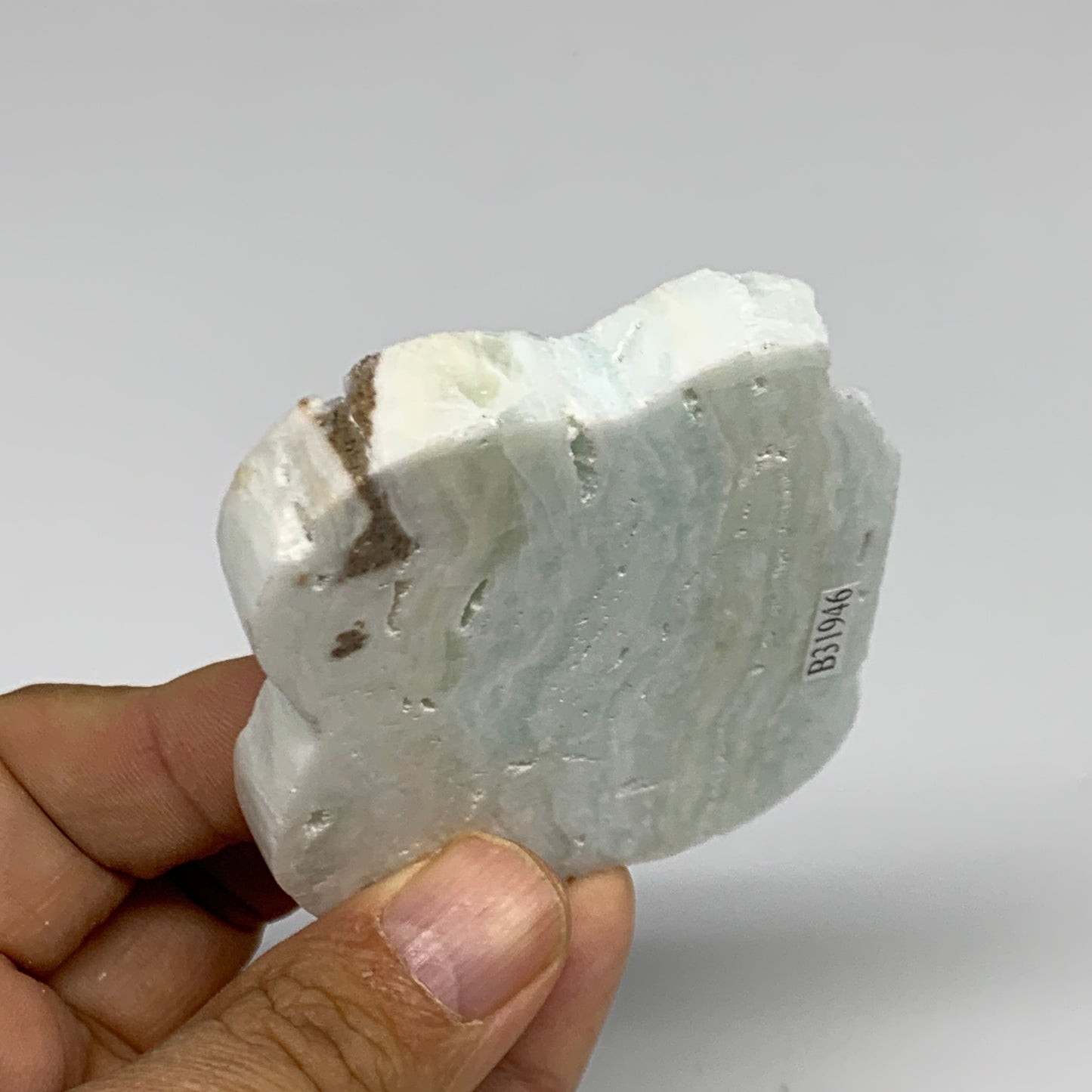 93.7g, 2.8"x2.2"x0.4", Natural Caribbean Calcite Cloud Crystal @Afghanistan, B31