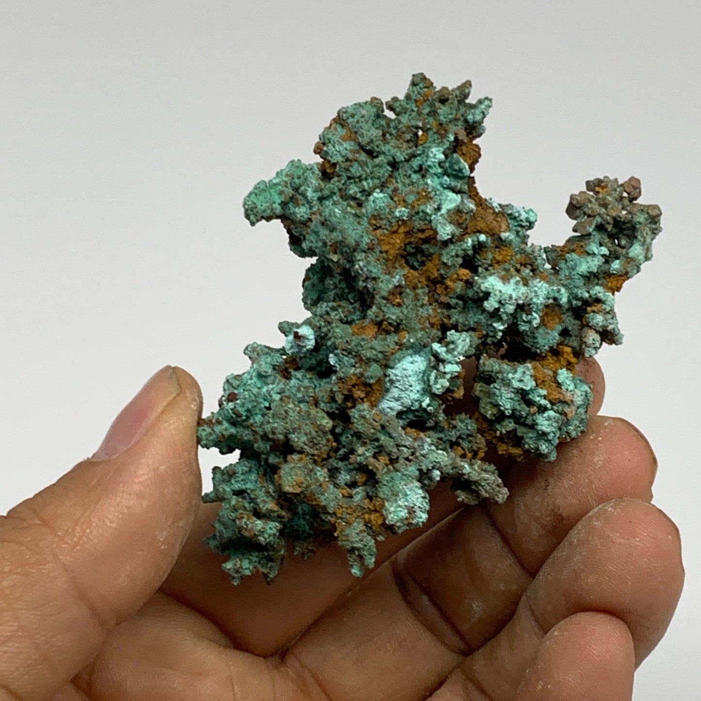 80g, 2.5"x1.8"x1.6", Malachite on Native Copper Mineral Specimens, B33960
