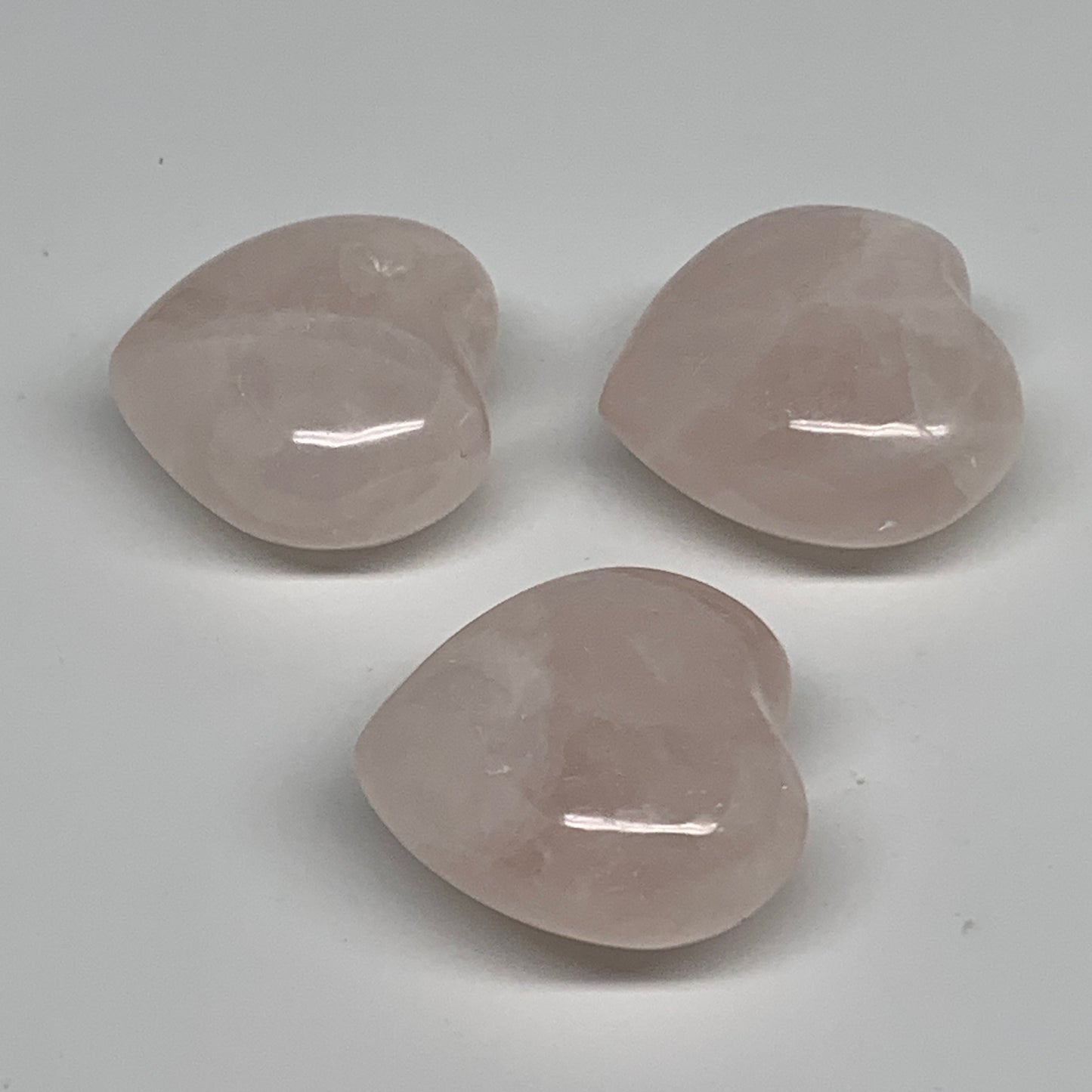 137.5g, 1.5"-1.5", 3pcs,  Rose Quartz Heart Healing Crystal @Madagascar, B34588