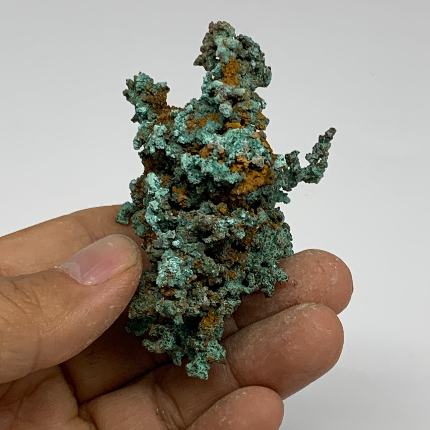 80g, 2.5"x1.8"x1.6", Malachite on Native Copper Mineral Specimens, B33960