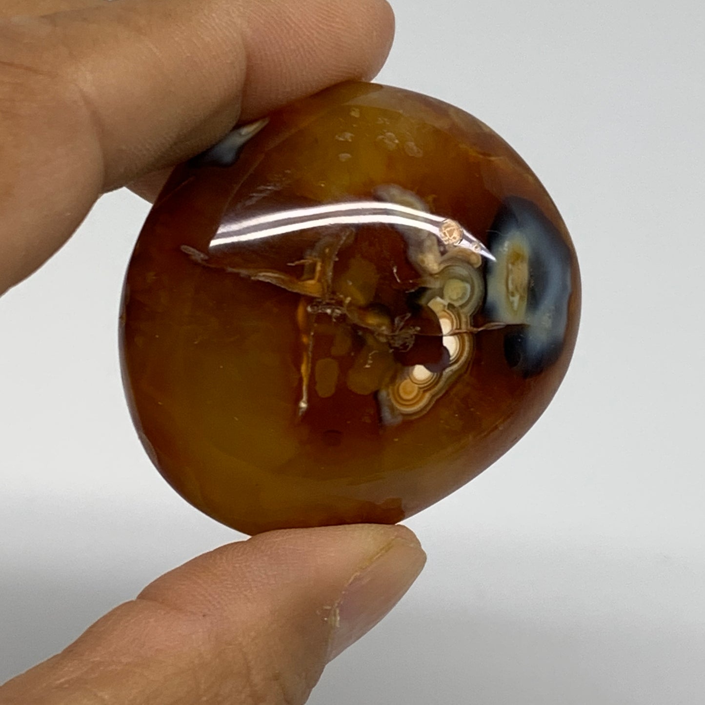 203.5g, 1.8"-2", 3pcs, Red Carnelian Palm-Stone Gem Crystal Polished, B37626