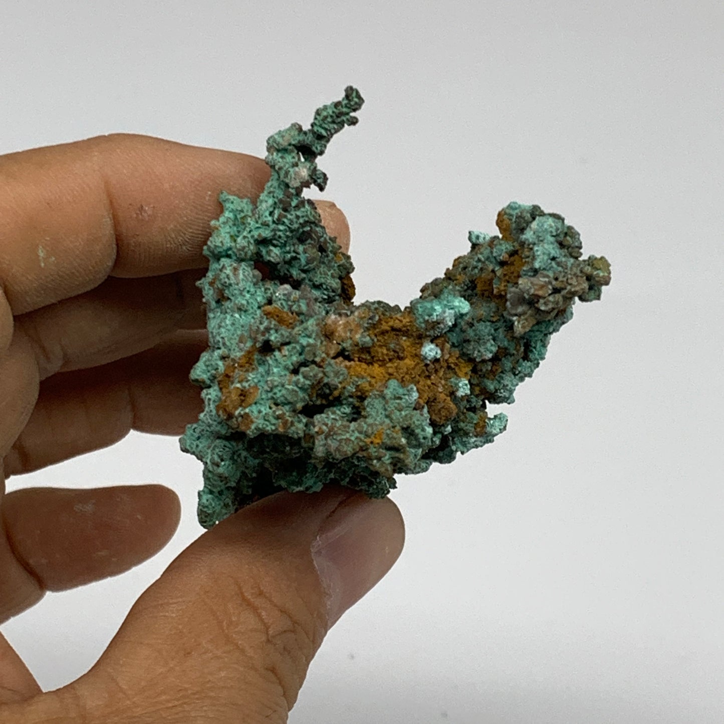 80g, 2.5"x1.8"x1.6", Malachite on Native Copper Mineral Specimens, B33960