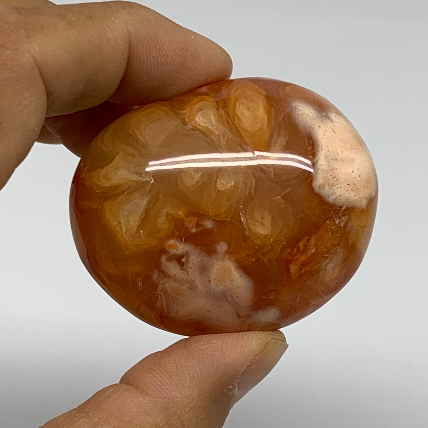 203.5g, 1.8"-2", 3pcs, Red Carnelian Palm-Stone Gem Crystal Polished, B37626