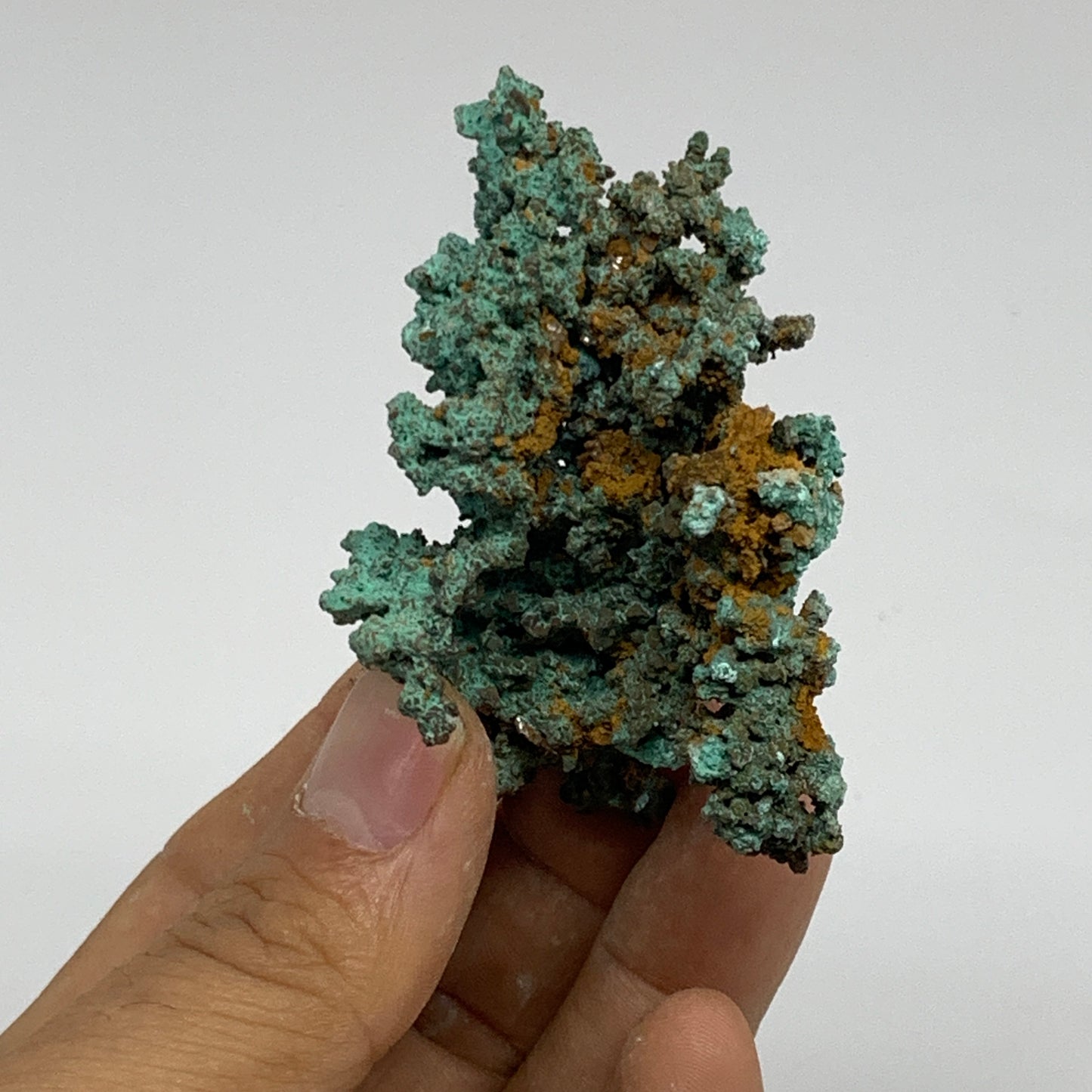 80g, 2.5"x1.8"x1.6", Malachite on Native Copper Mineral Specimens, B33960