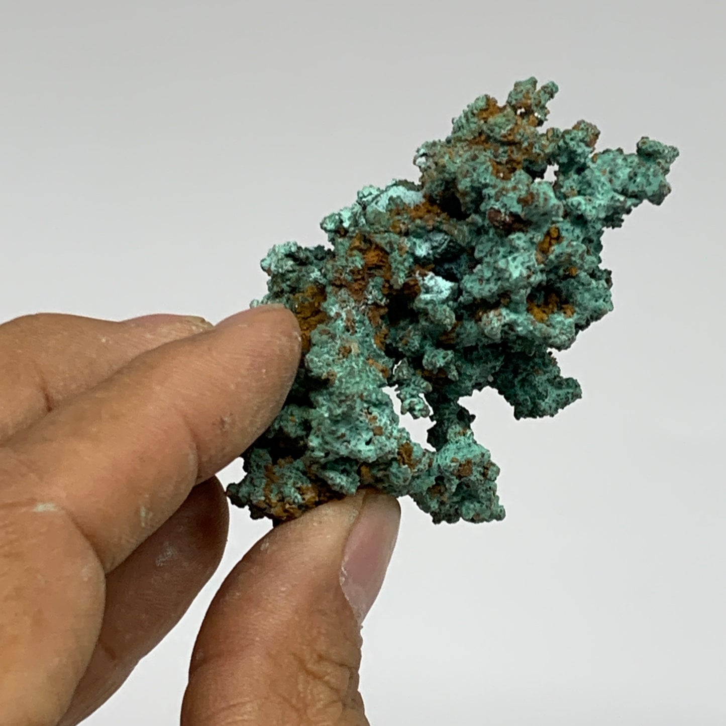 80g, 2.5"x1.8"x1.6", Malachite on Native Copper Mineral Specimens, B33960