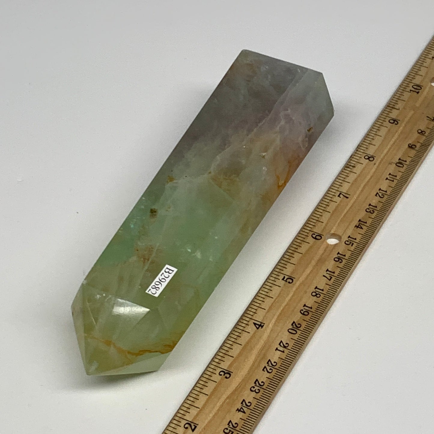 1.39 lbs,  6.3"x1.8"x1.5" Natural Fluorite Tower Obelisk Point Crystal, B29682