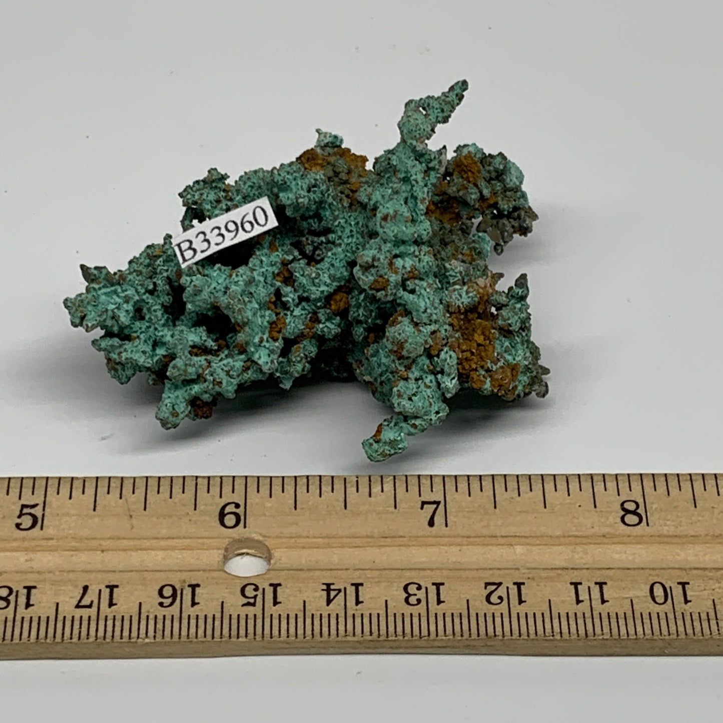 80g, 2.5"x1.8"x1.6", Malachite on Native Copper Mineral Specimens, B33960