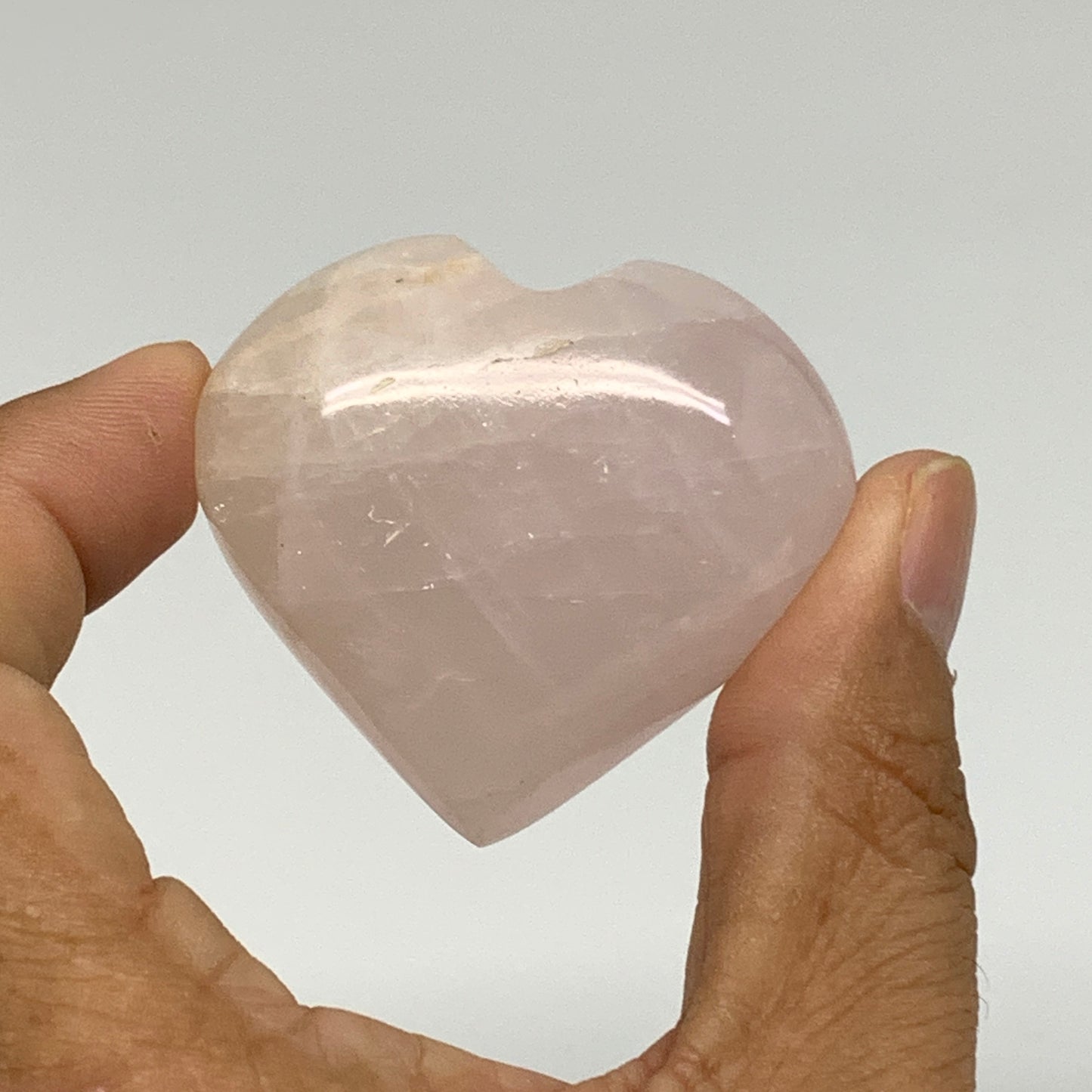 144g, 1.7"-1.8", 2pcs,  Rose Quartz Heart Healing Crystal @Madagascar, B34589