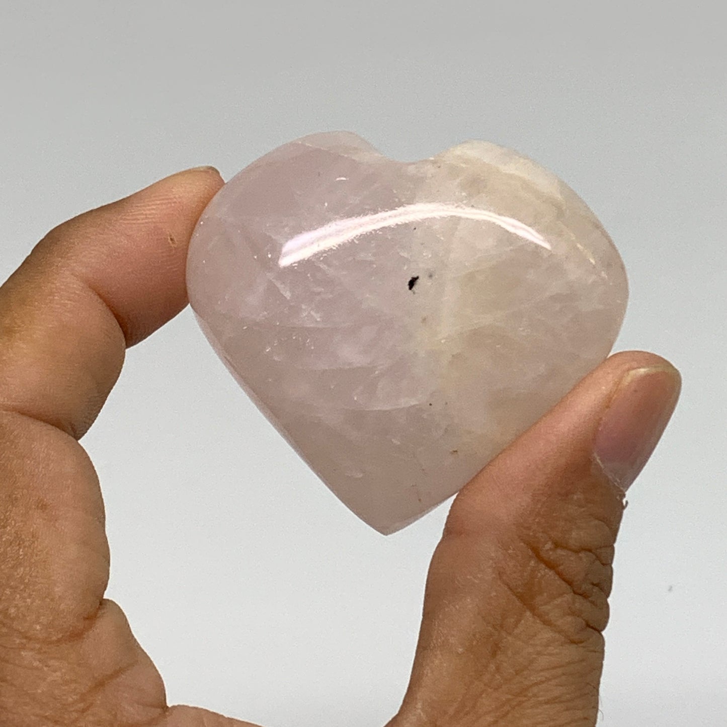 144g, 1.7"-1.8", 2pcs,  Rose Quartz Heart Healing Crystal @Madagascar, B34589