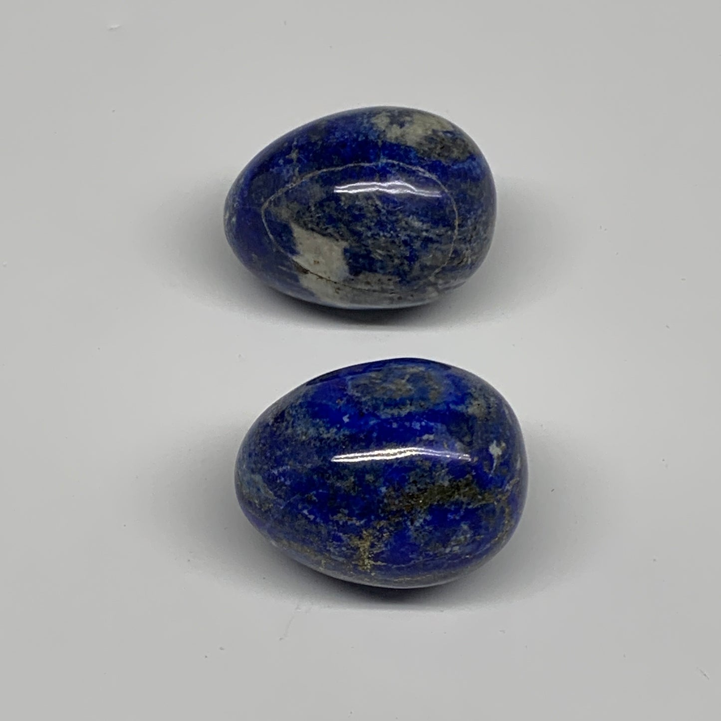 150.9g, 1.6"-1.7", 2pcs, Natural Lapis Lazuli Egg Polished @Afghanistan, B30413
