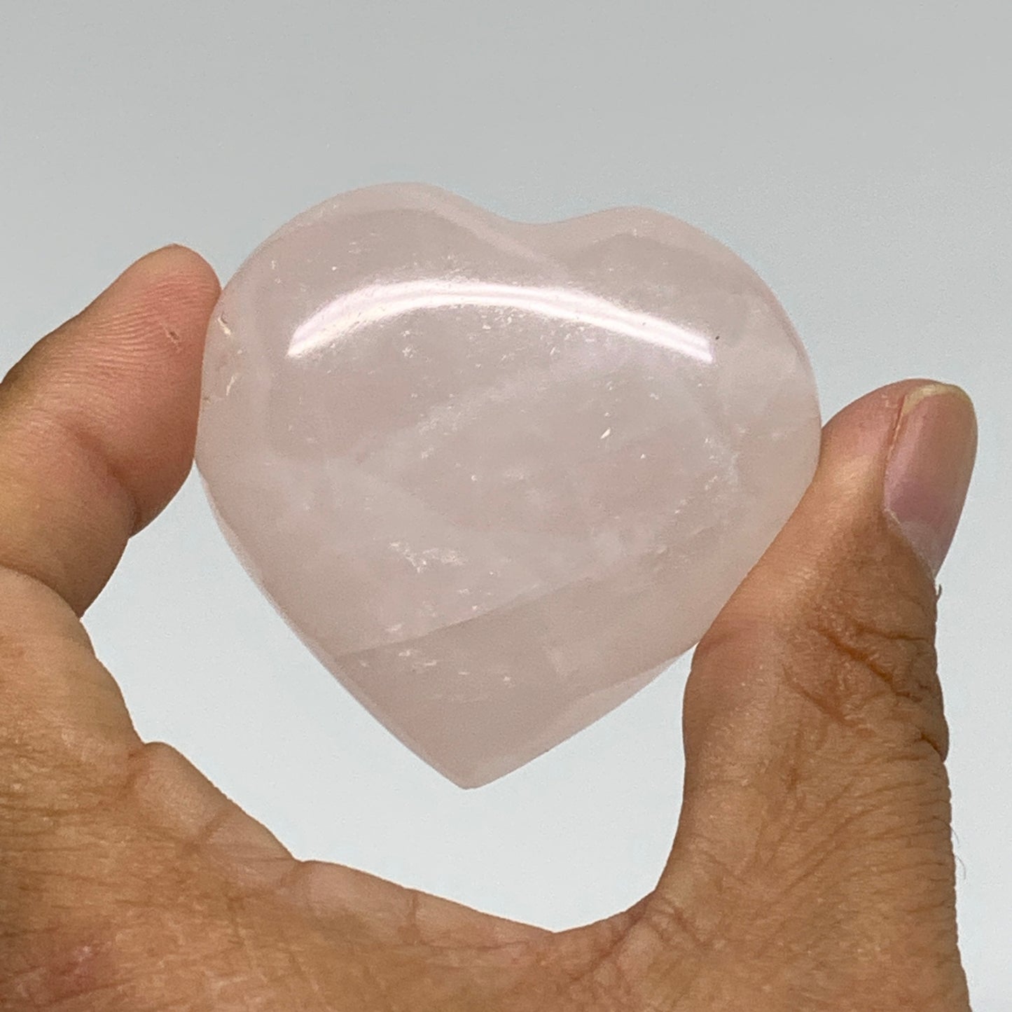 144g, 1.7"-1.8", 2pcs,  Rose Quartz Heart Healing Crystal @Madagascar, B34589