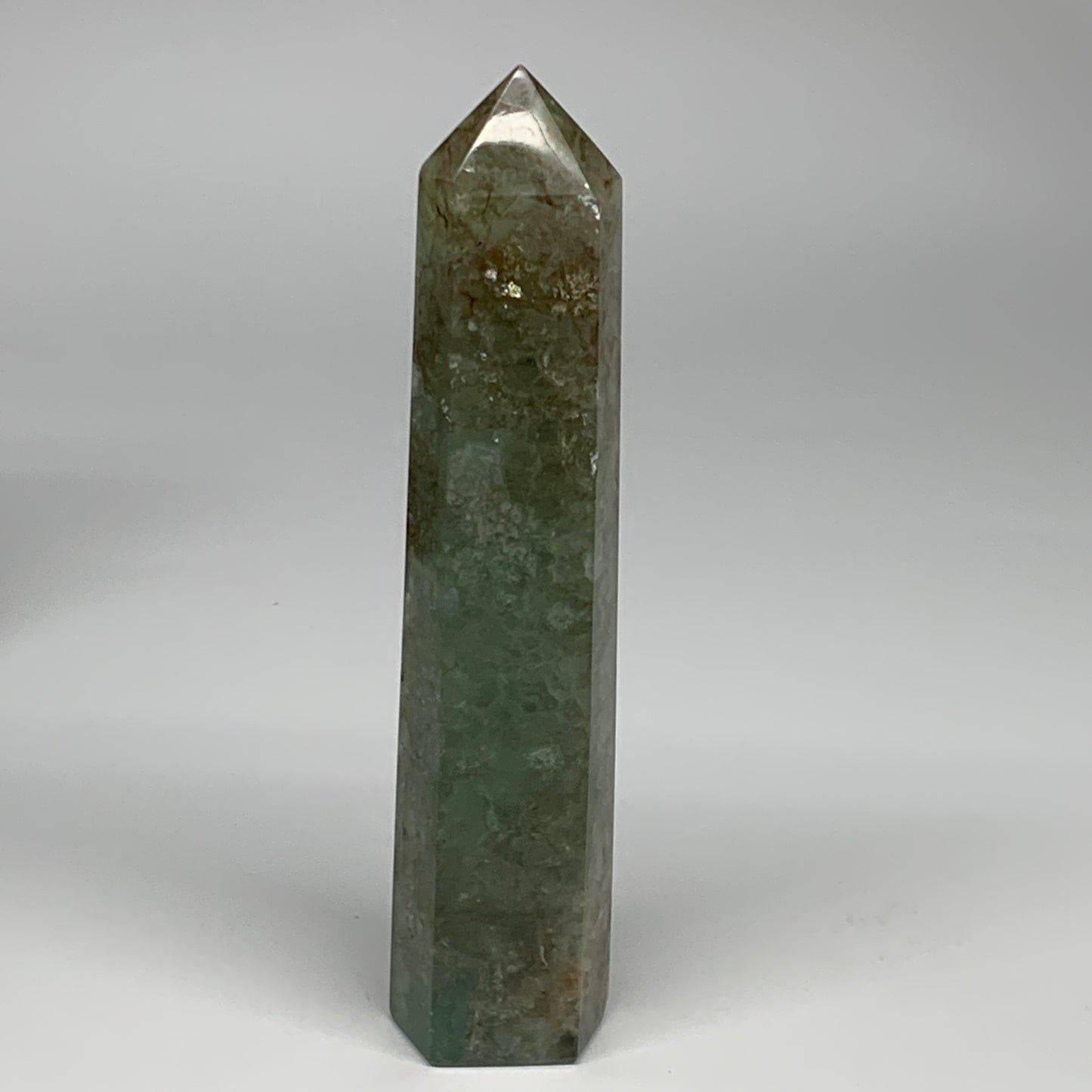1.44 lbs,  7.8"x1.6"x1.4" Natural Fluorite Tower Obelisk Point Crystal, B29683