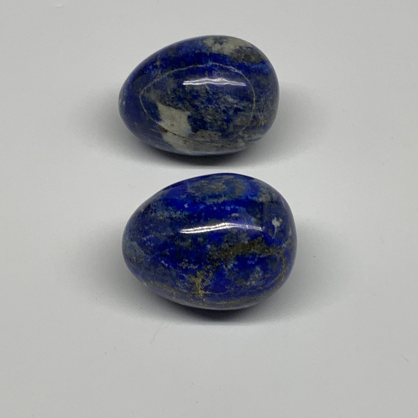 150.9g, 1.6"-1.7", 2pcs, Natural Lapis Lazuli Egg Polished @Afghanistan, B30413