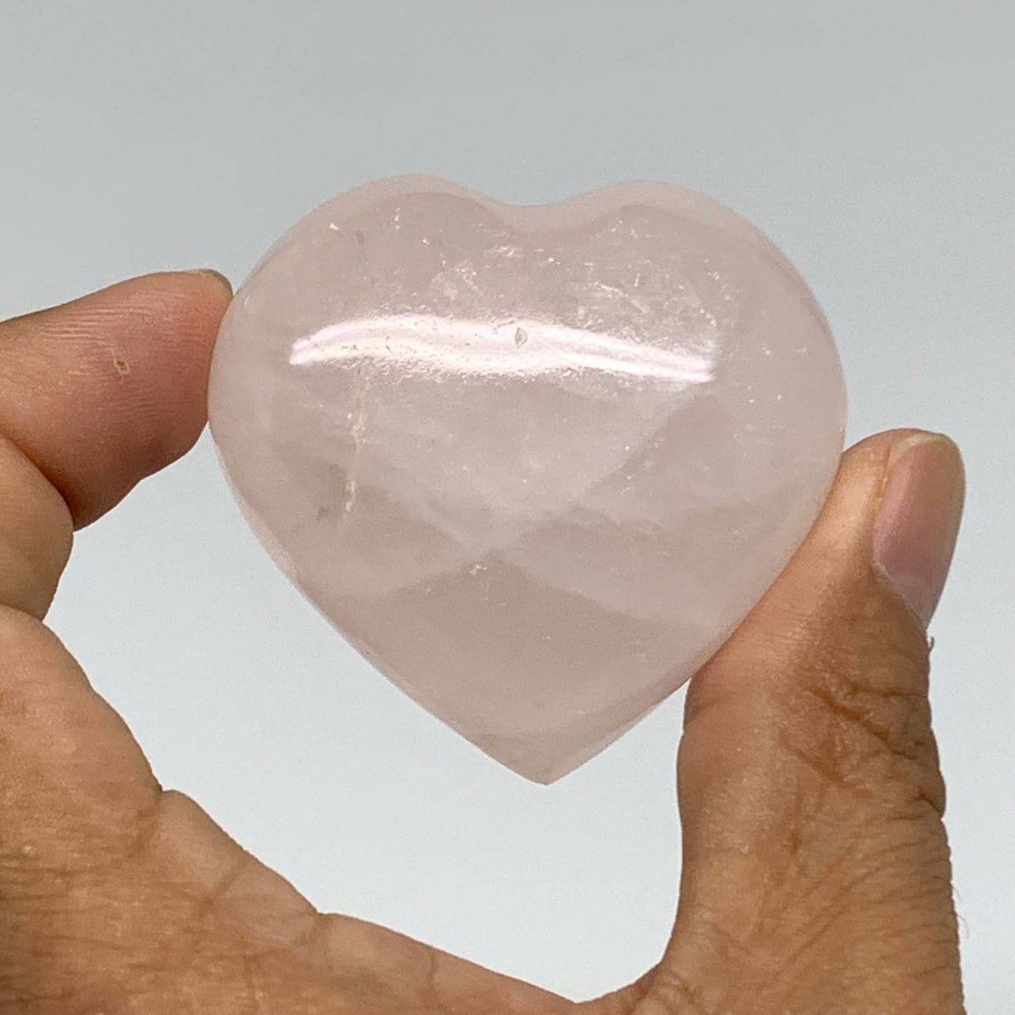 144g, 1.7"-1.8", 2pcs,  Rose Quartz Heart Healing Crystal @Madagascar, B34589
