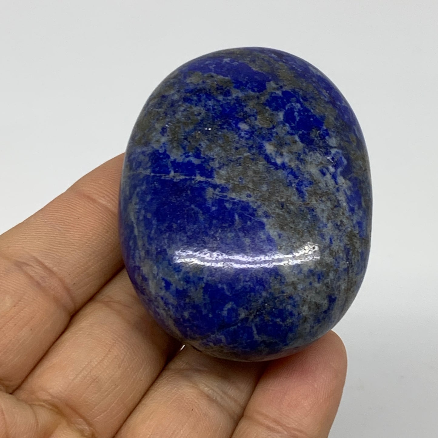 115.7g, 2.3"x1.7"x1", Natural Lapis Lazuli Palm Stone @Afghanistan, B36724