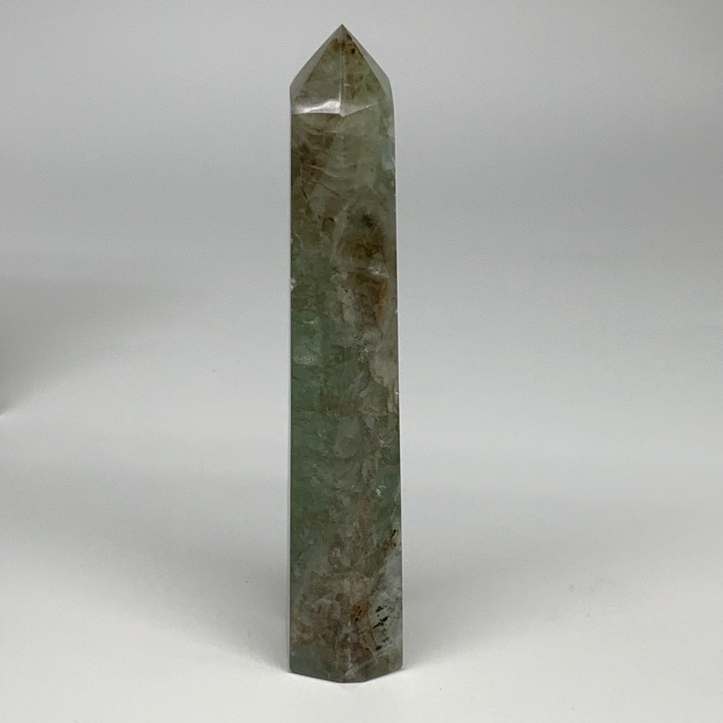 1.44 lbs,  7.8"x1.6"x1.4" Natural Fluorite Tower Obelisk Point Crystal, B29683