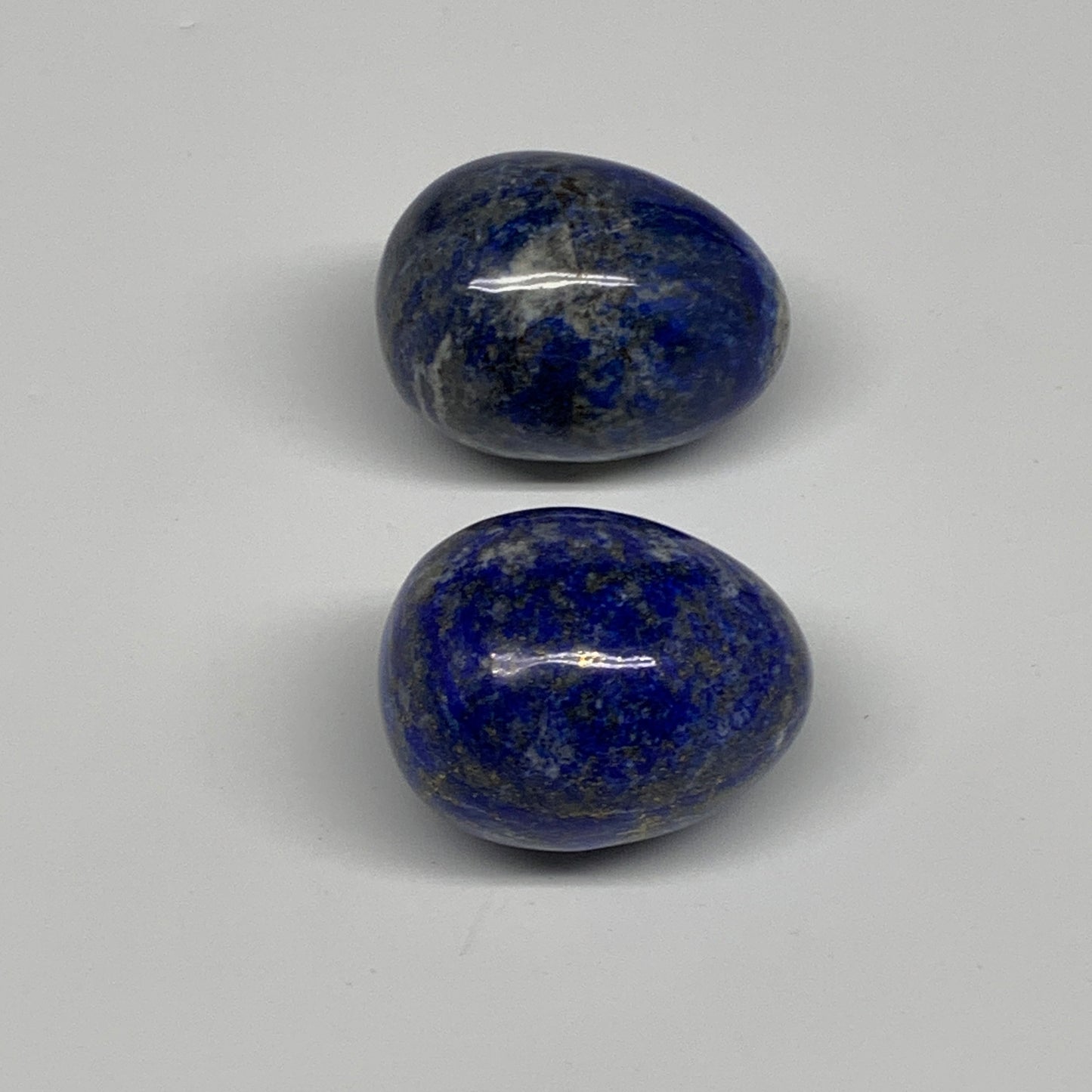150.9g, 1.6"-1.7", 2pcs, Natural Lapis Lazuli Egg Polished @Afghanistan, B30413