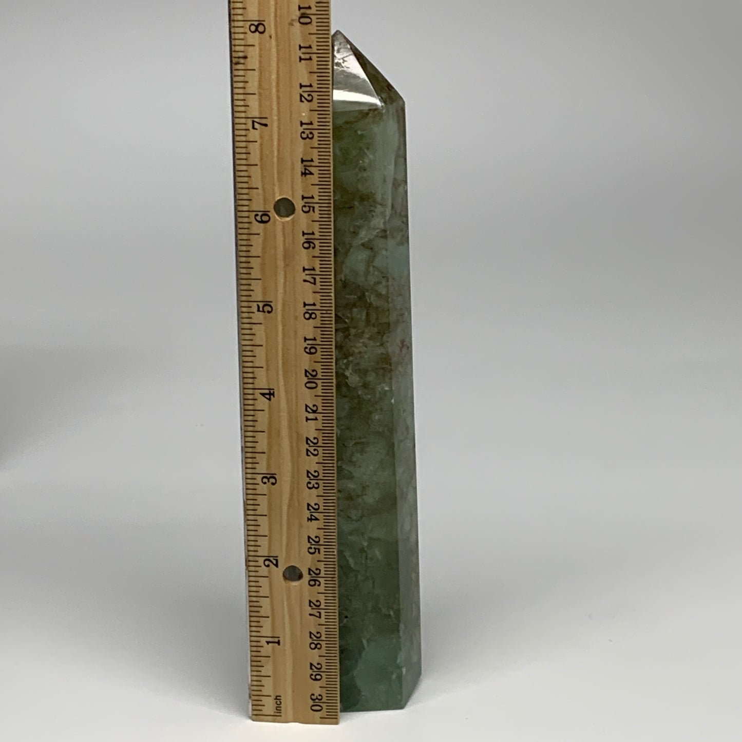 1.44 lbs,  7.8"x1.6"x1.4" Natural Fluorite Tower Obelisk Point Crystal, B29683