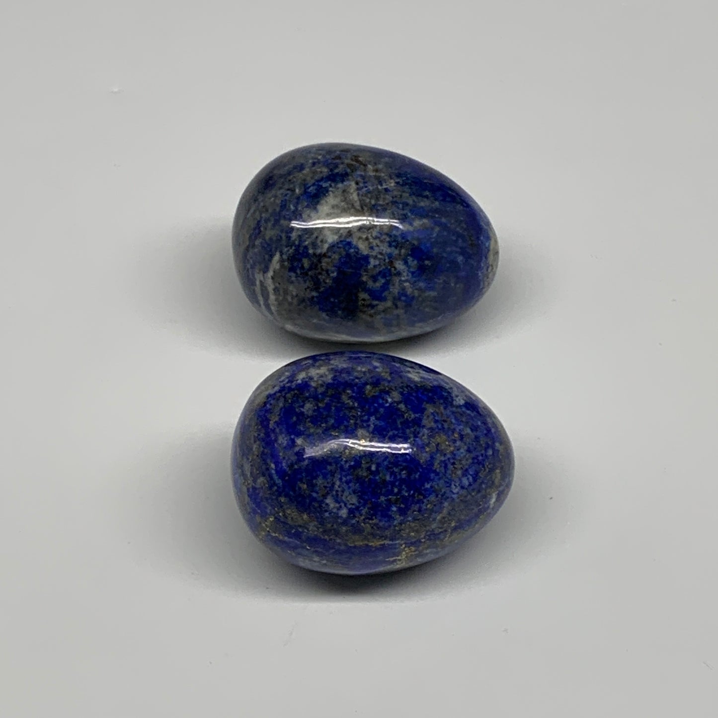 150.9g, 1.6"-1.7", 2pcs, Natural Lapis Lazuli Egg Polished @Afghanistan, B30413