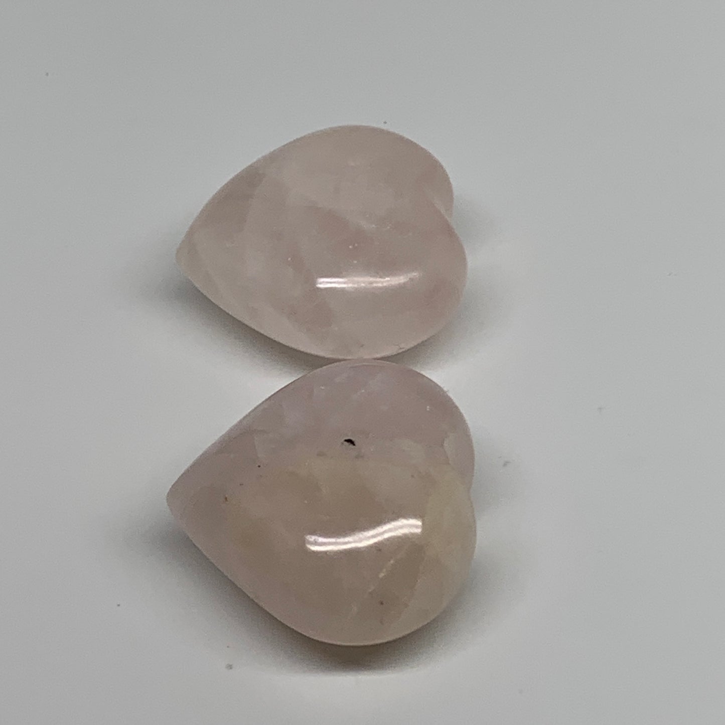 144g, 1.7"-1.8", 2pcs,  Rose Quartz Heart Healing Crystal @Madagascar, B34589