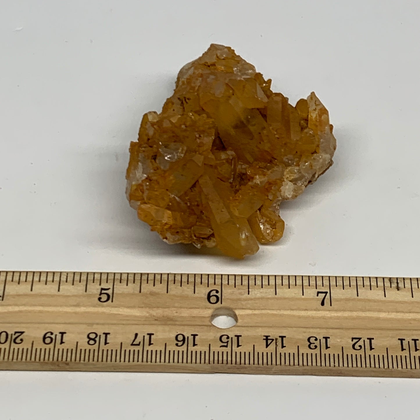 63.4g, 2.6"x1.8"x1.2", Orange Quartz Cluster Crystal Terminated @Brazil, B28934