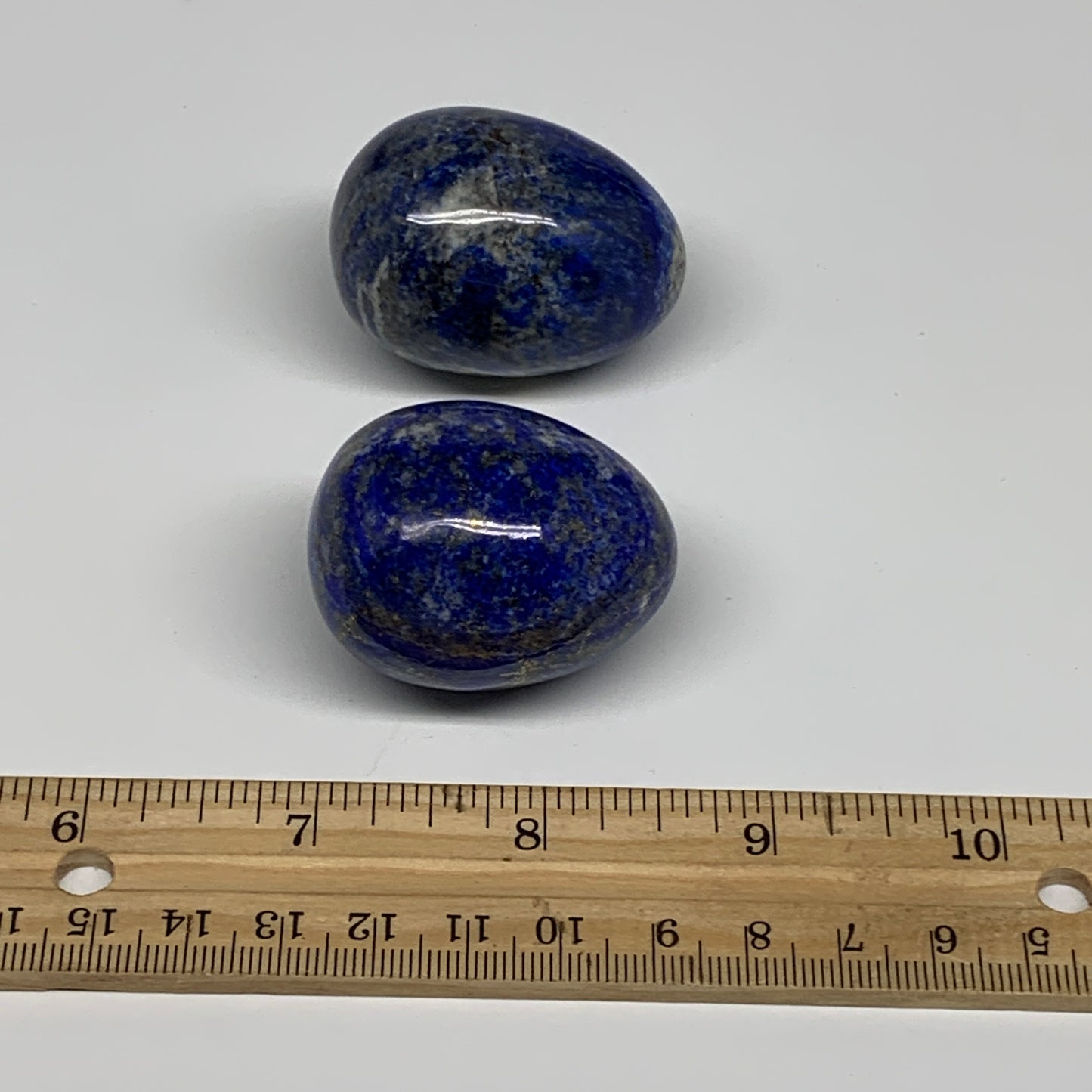 150.9g, 1.6"-1.7", 2pcs, Natural Lapis Lazuli Egg Polished @Afghanistan, B30413